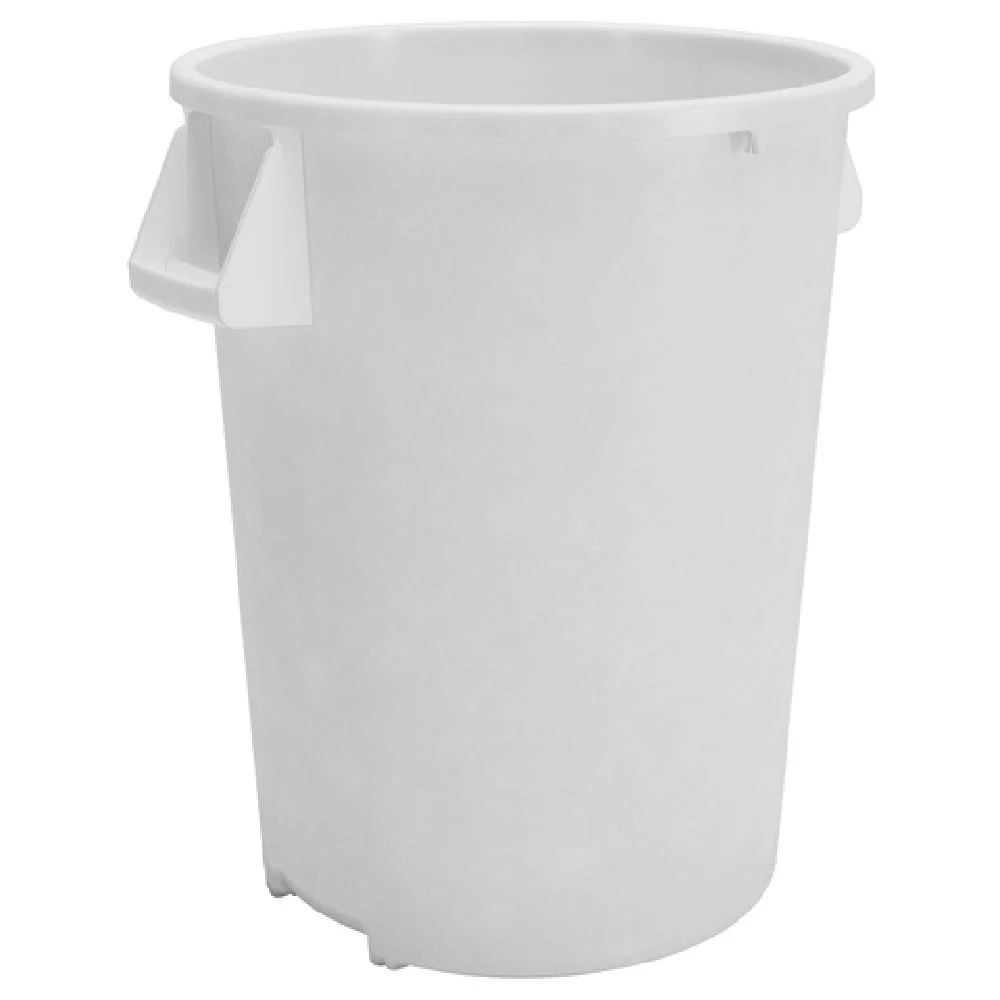Carlisle 84103202 32 Gallon Round Waste Bin with Integrated Bag Cinches White