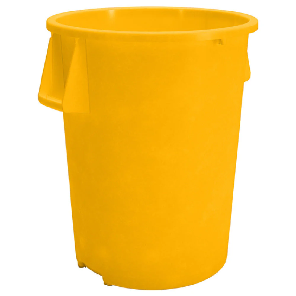 Carlisle 84105504 26-1/2 Inch Round Waste Bin 55 Gallon Yellow Polyethylene