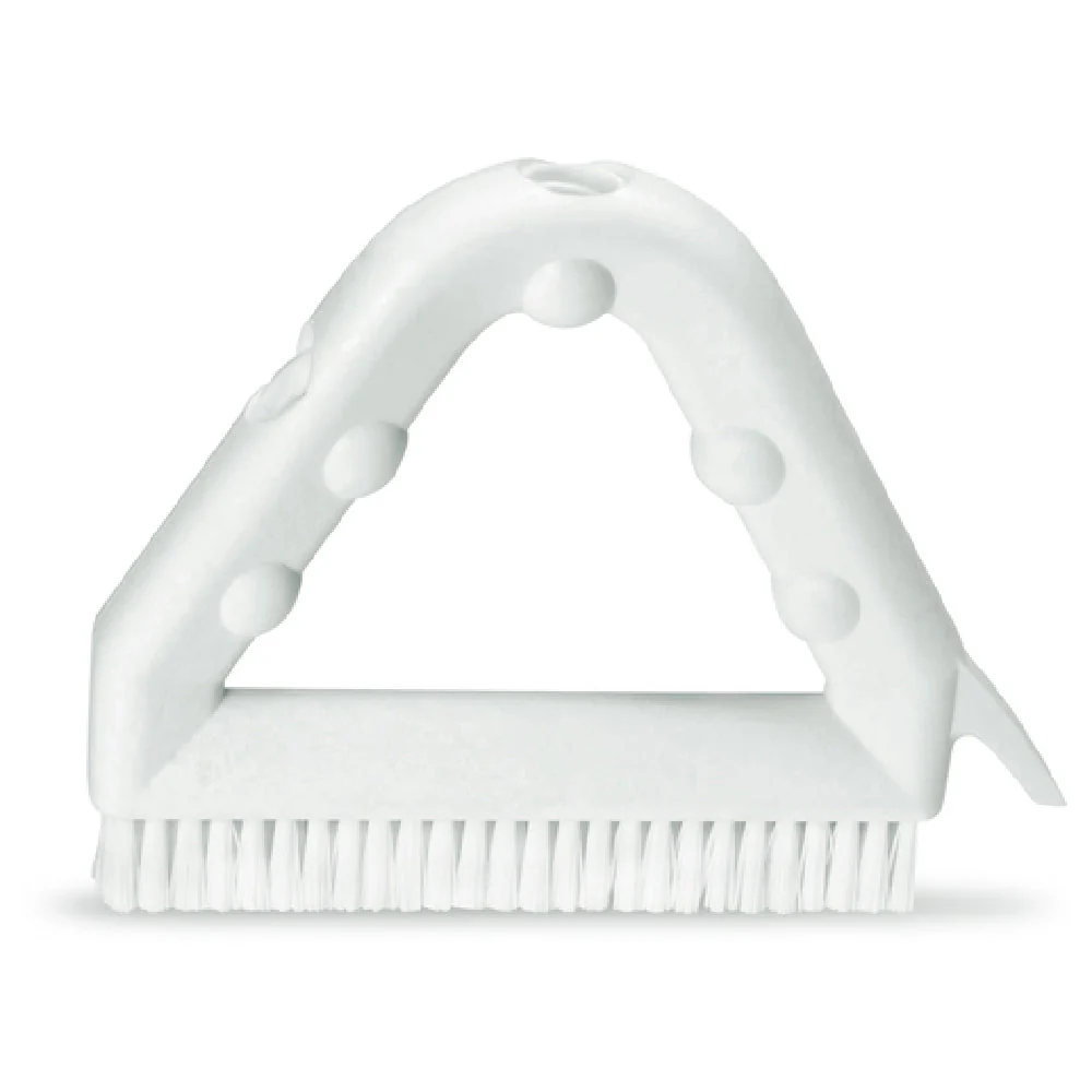 Carlisle 41323EC01 9 Inch Tile and Grout Brush with Molded-in Scraper Brown Plastic