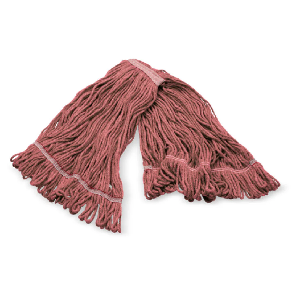 Carlisle 369325M05 Large Anti-Microbial Wet Mop Head Loop-End Red Cotton/Synthetic