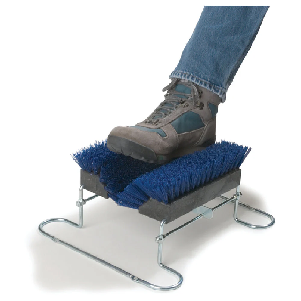 Carlisle 4042414 6 Inch Boot and Shoe Brush Blue Polypropylene and Steel Scraper