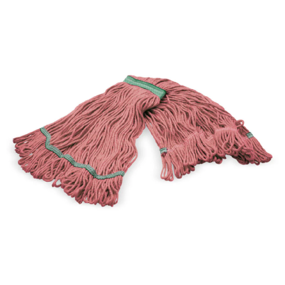 Carlisle 369417B05 Medium Wet Mop Head Loop-End Red Cotton Synthetic Blend