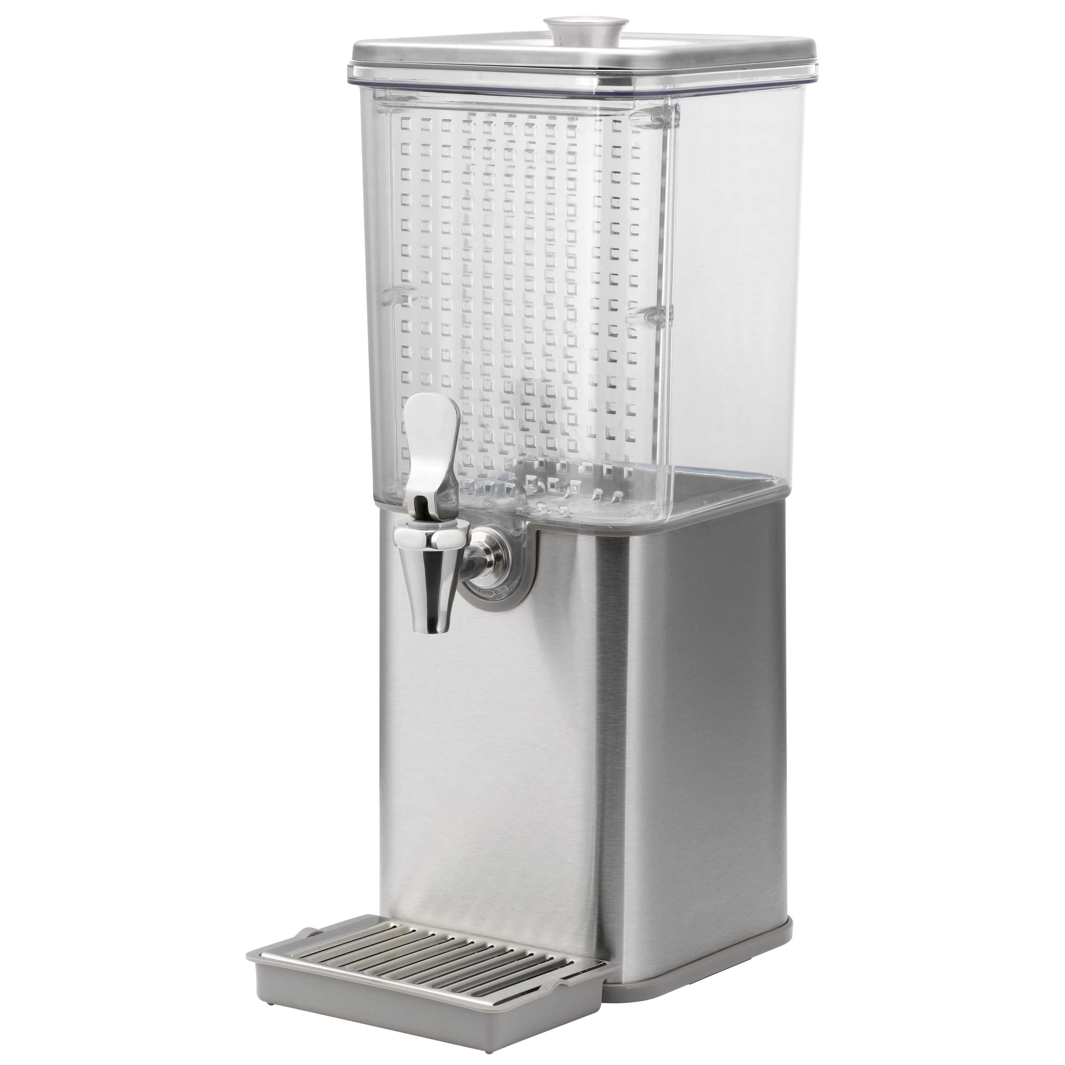 Square Infusion 1.5-Gallon Stainless Beverage Dispenser in Brushed Stainless Steel