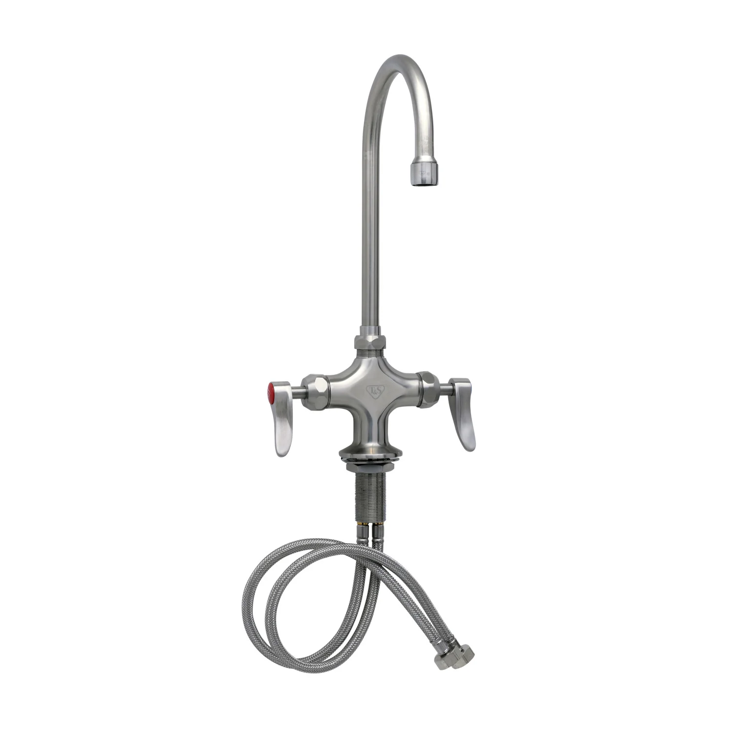 T&S Brass S-0300-CR Single Hole Deck Mount Mixing Faucet - Cerama Cartridges & Gooseneck