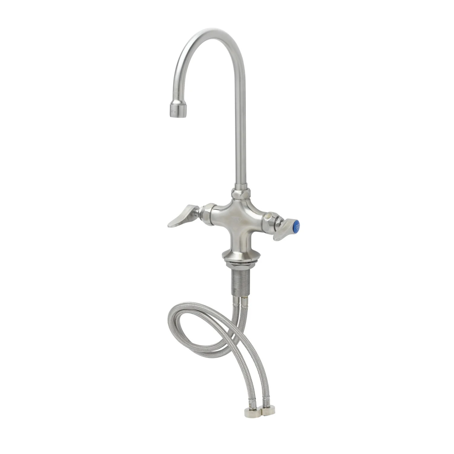 T&S Brass S-0300 Single Hole Deck Mount Mixing Faucet - 5-3/4" Gooseneck & Lever Handles