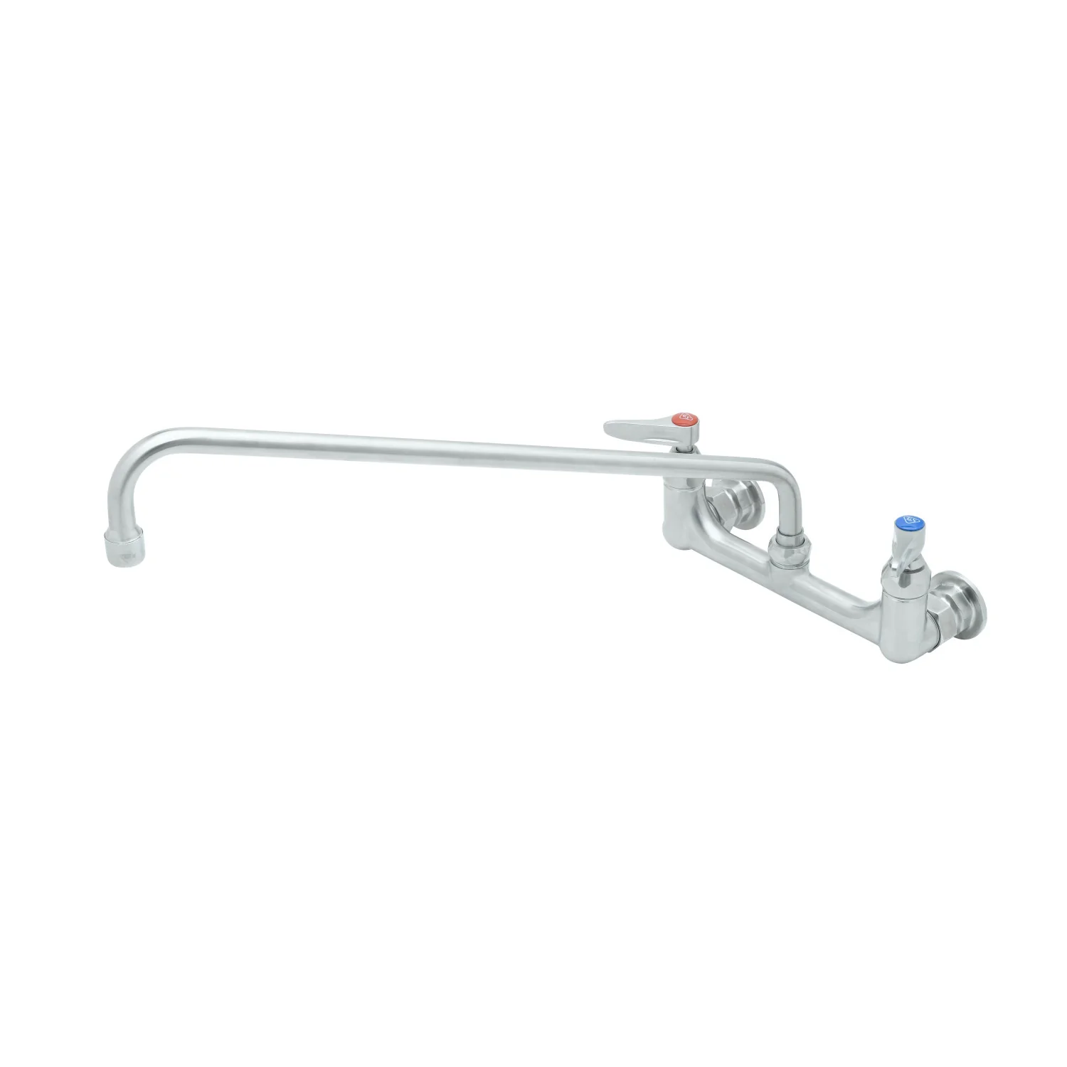 T&S Brass S-0230 18" Swing Nozzle Stainless Steel Double Pantry Faucet - 8" Wall Mount Centers