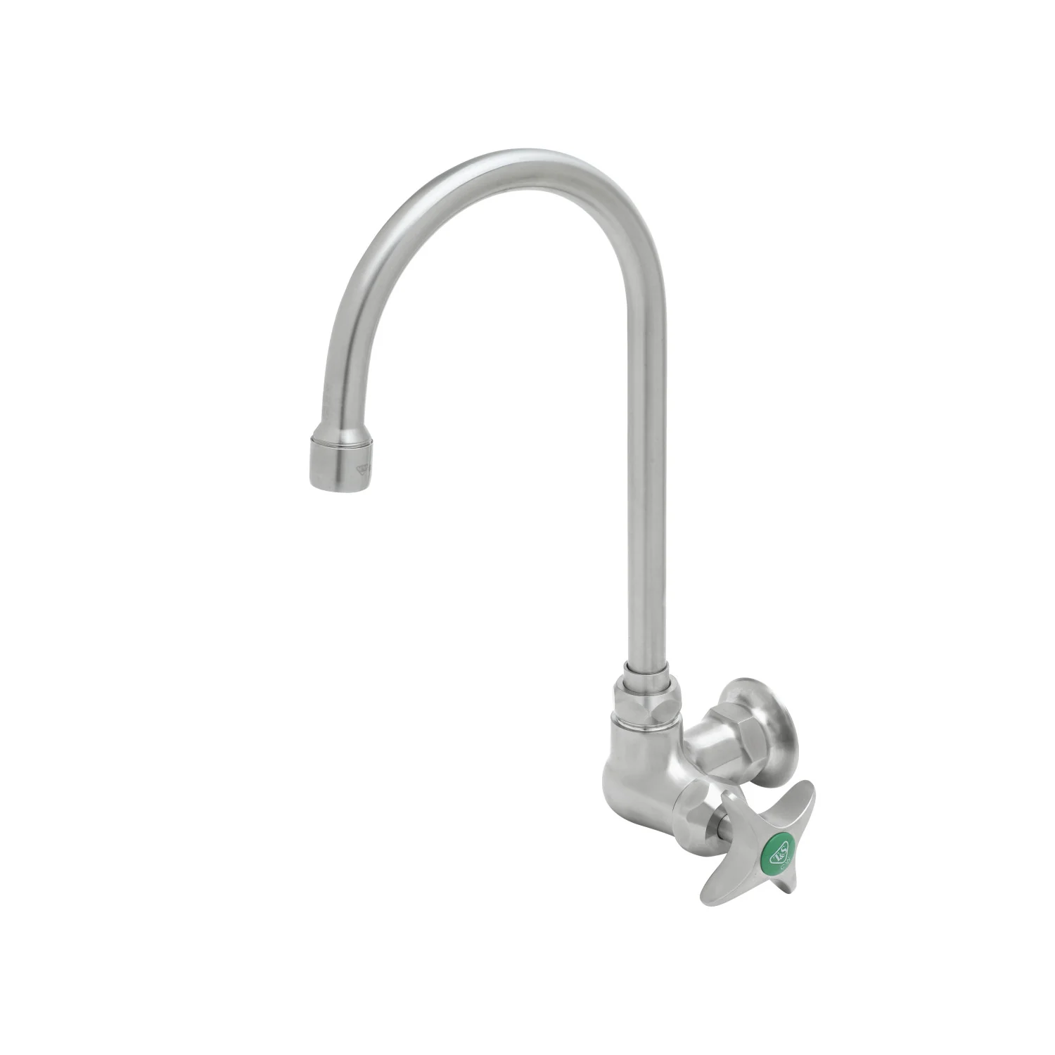 T&S Brass SL-5710-04CR Stainless Steel Wall Mount Lab Faucet - Gooseneck w/ 4-Arm Handle