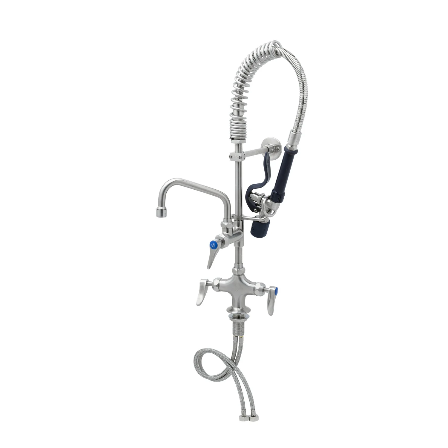 T&S Brass SMPM-2DLN-06-CR 6" Swing Nozzle Stainless Steel Mini-Pre-Rinse - Deck Mount & Rough Chrome