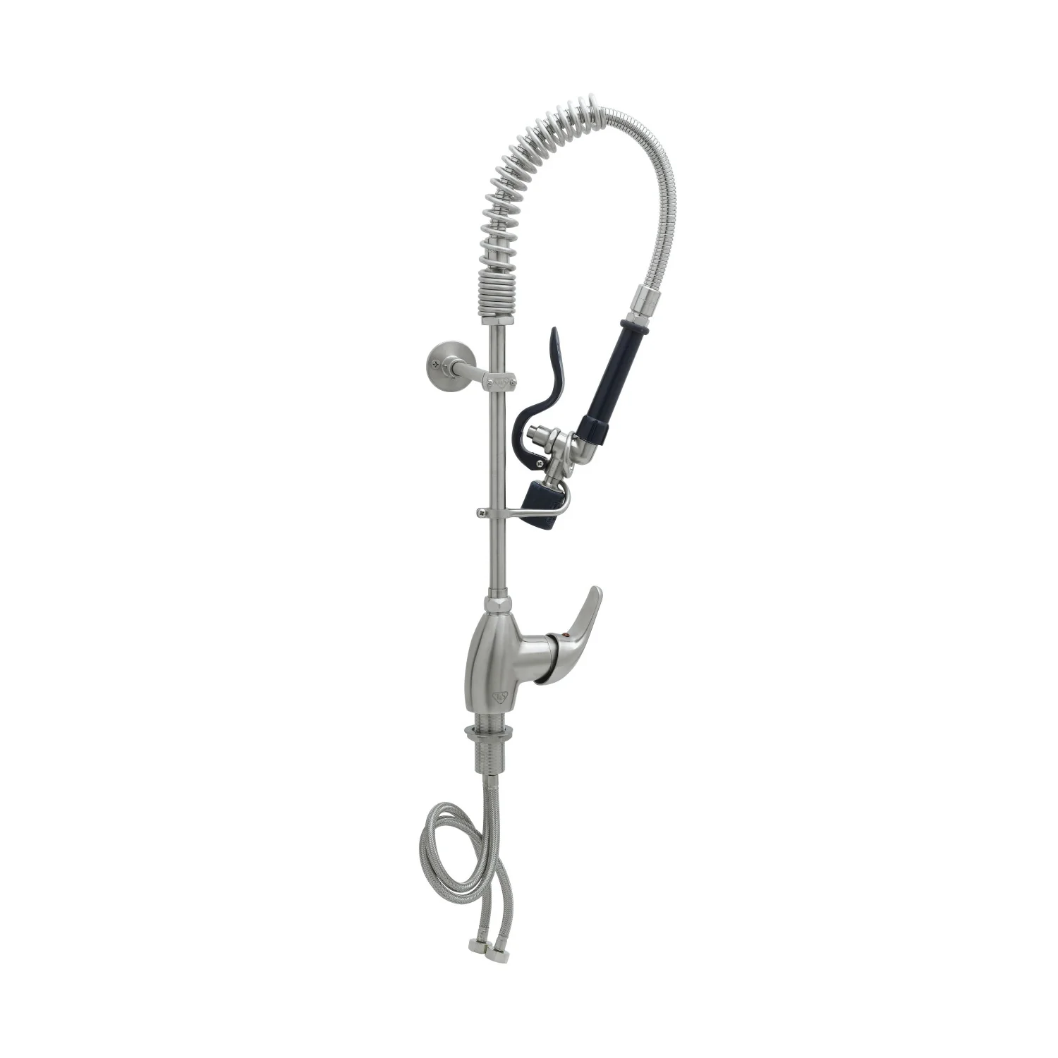 T&S Brass SMPM-2LSN-00 Single Lever Deck Mount Stainless Steel Mini-Pre-Rinse - S-0107-J Valve