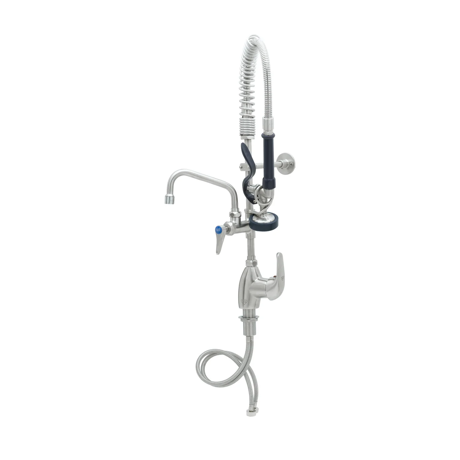 T&S Brass SMPK-2LSN-06 6" Swing Nozzle Stainless Steel Mini-Pre-Rinse - Single Lever Deck Mount