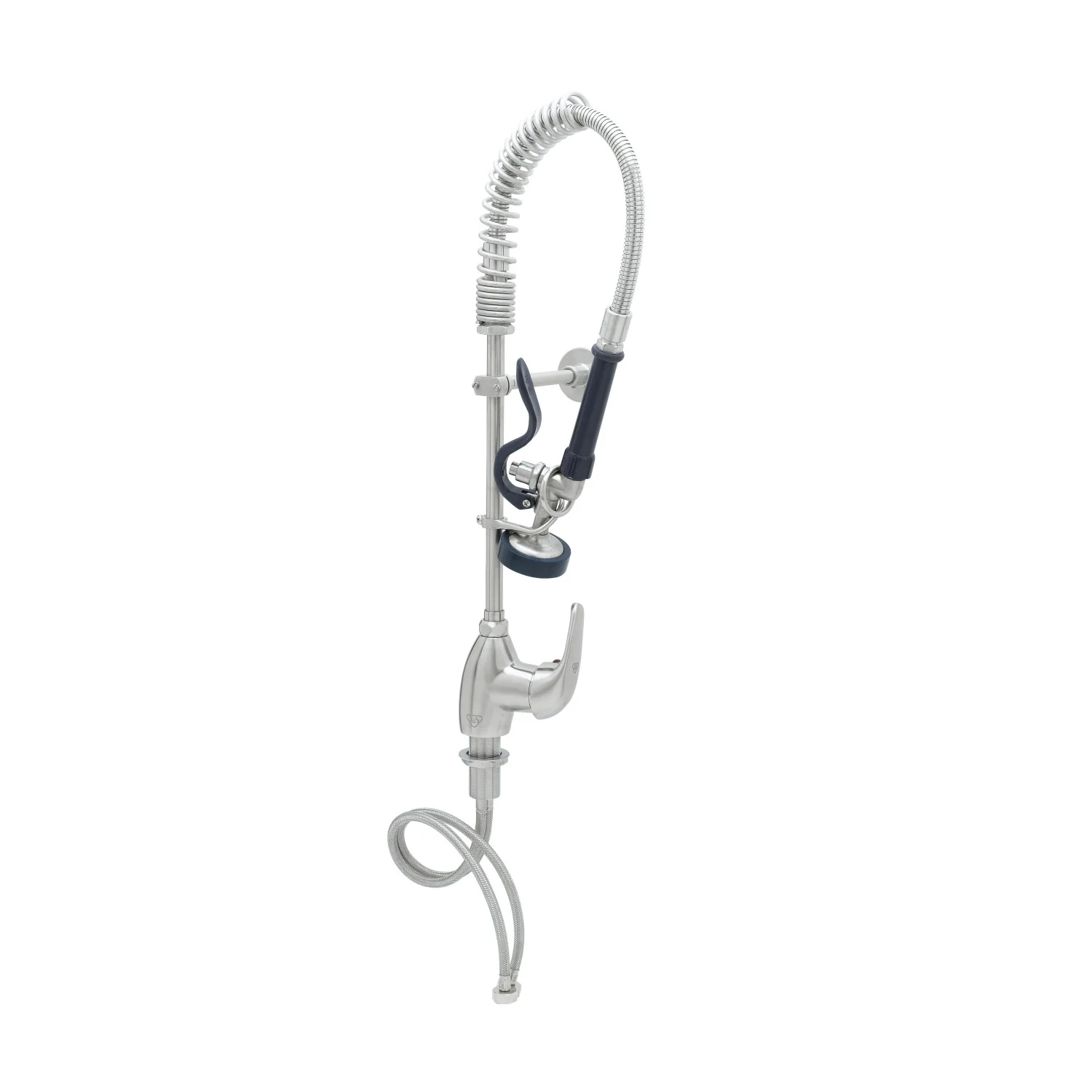 T&S Brass SMPK-2LSN-00 Single Lever Deck Mount Stainless Steel Mini-Pre-Rinse - S-0107 Valve