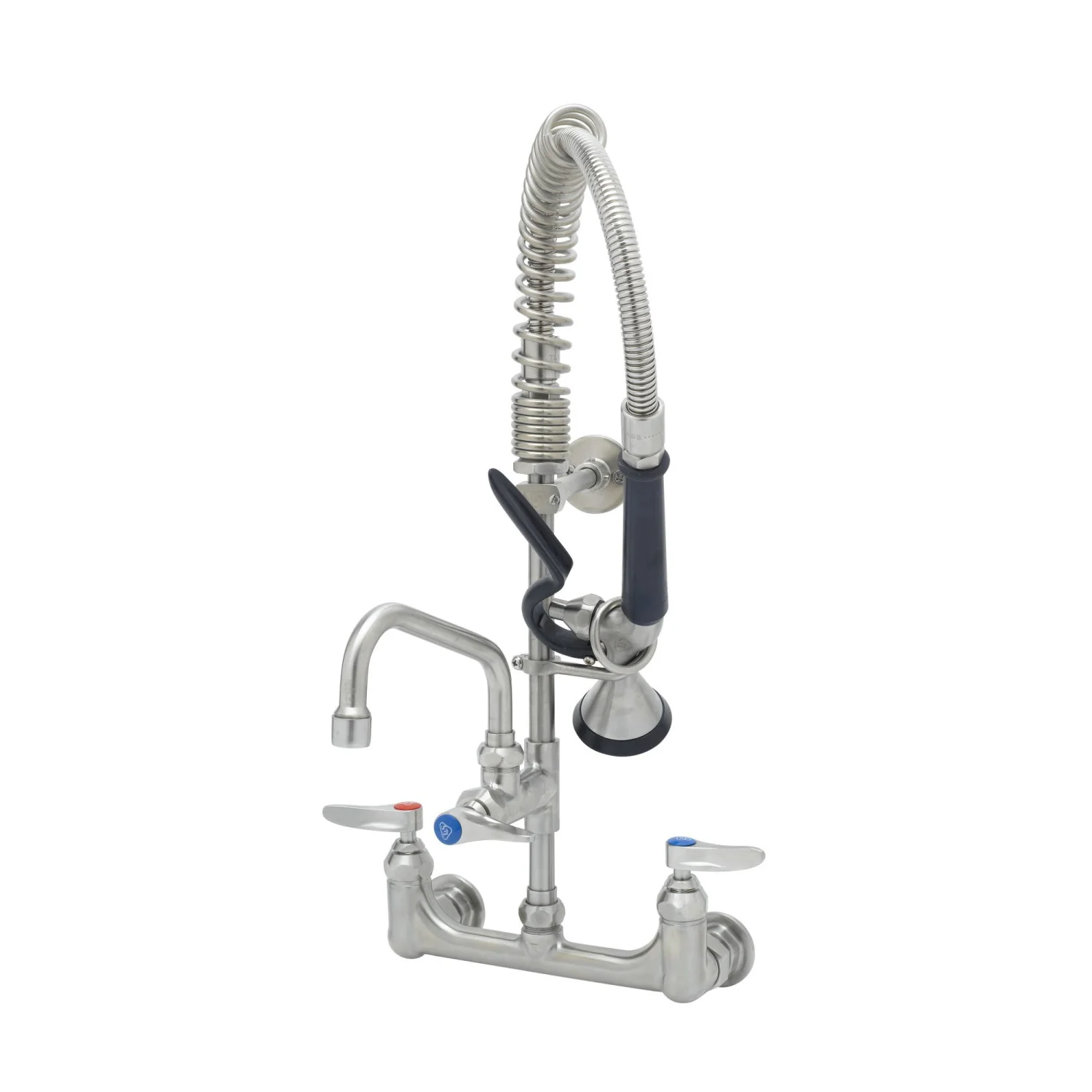 T&S Brass SMPF-8WLN-06 8" Wall Mount Stainless Steel Mini Pre-Rinse - 6" Nozzle & S-0107-Y Valve