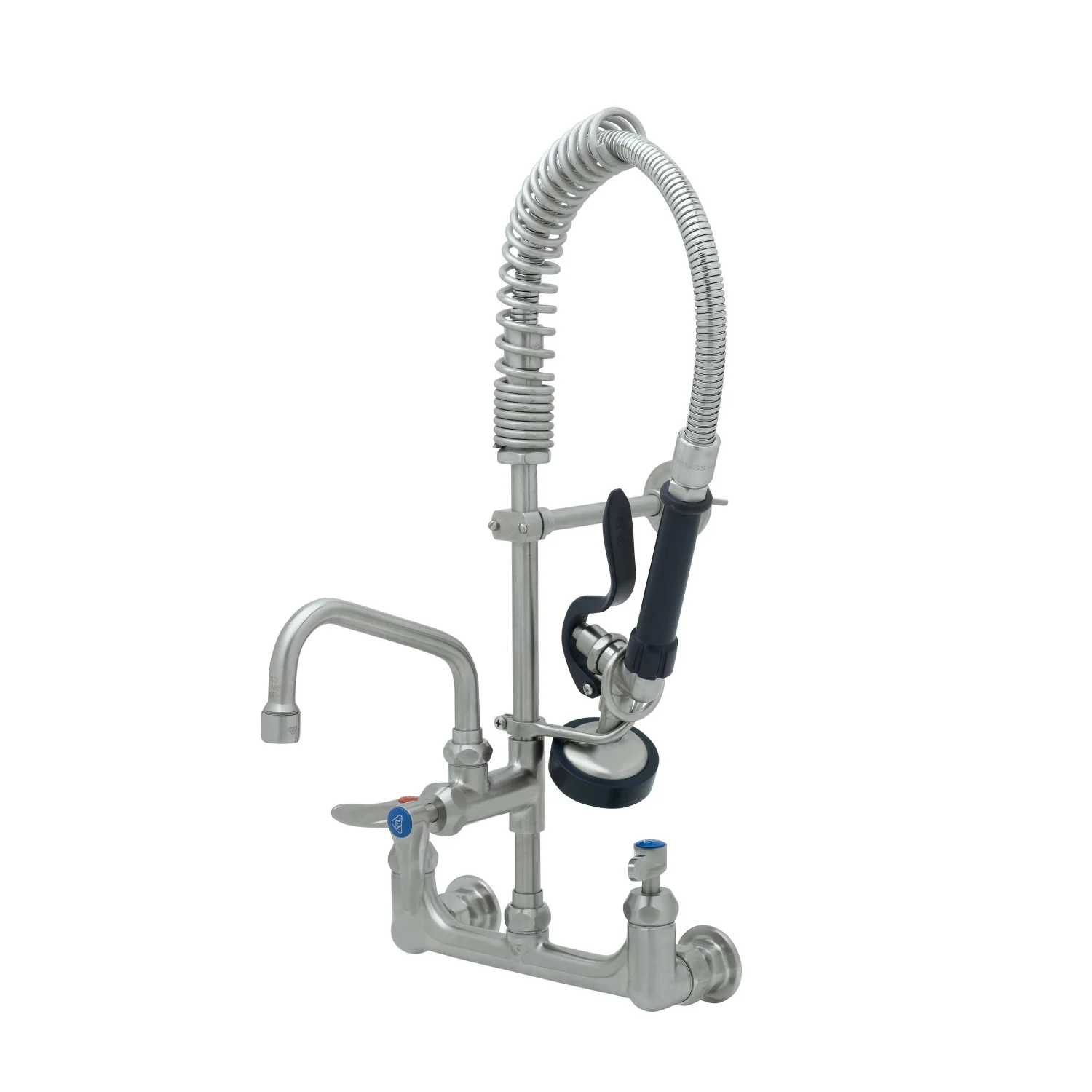 T&S Brass SMPK-8WLN-06-CR 8" Wall Mount Mini Pre-Rinse Unit - 6" Nozzle & Rough Chrome Finish