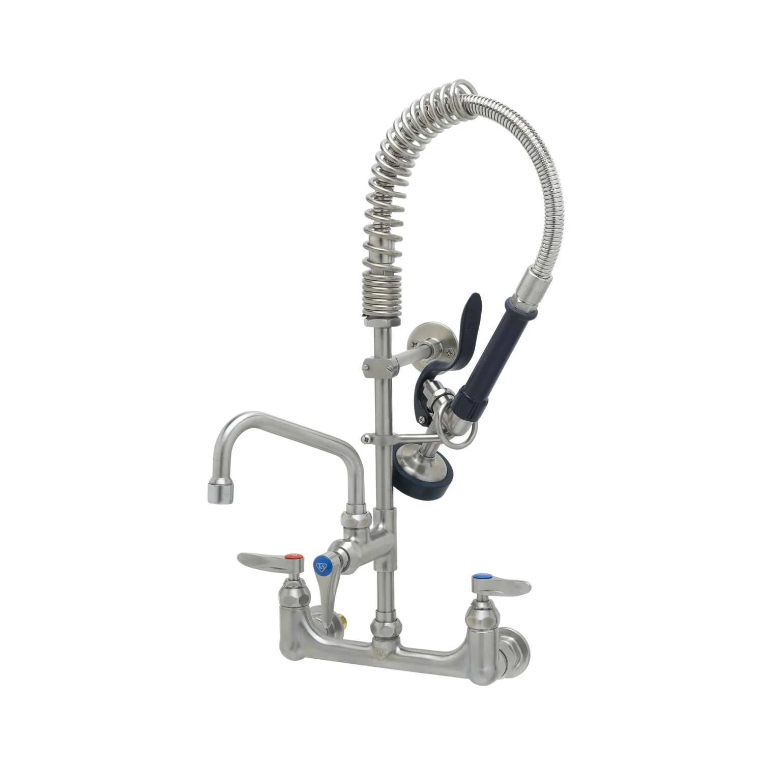 T&S Brass SMPK-8WLN-06 8" Wall Mount Stainless Steel Mini Pre-Rinse - 6" Nozzle & S-0107 Valve
