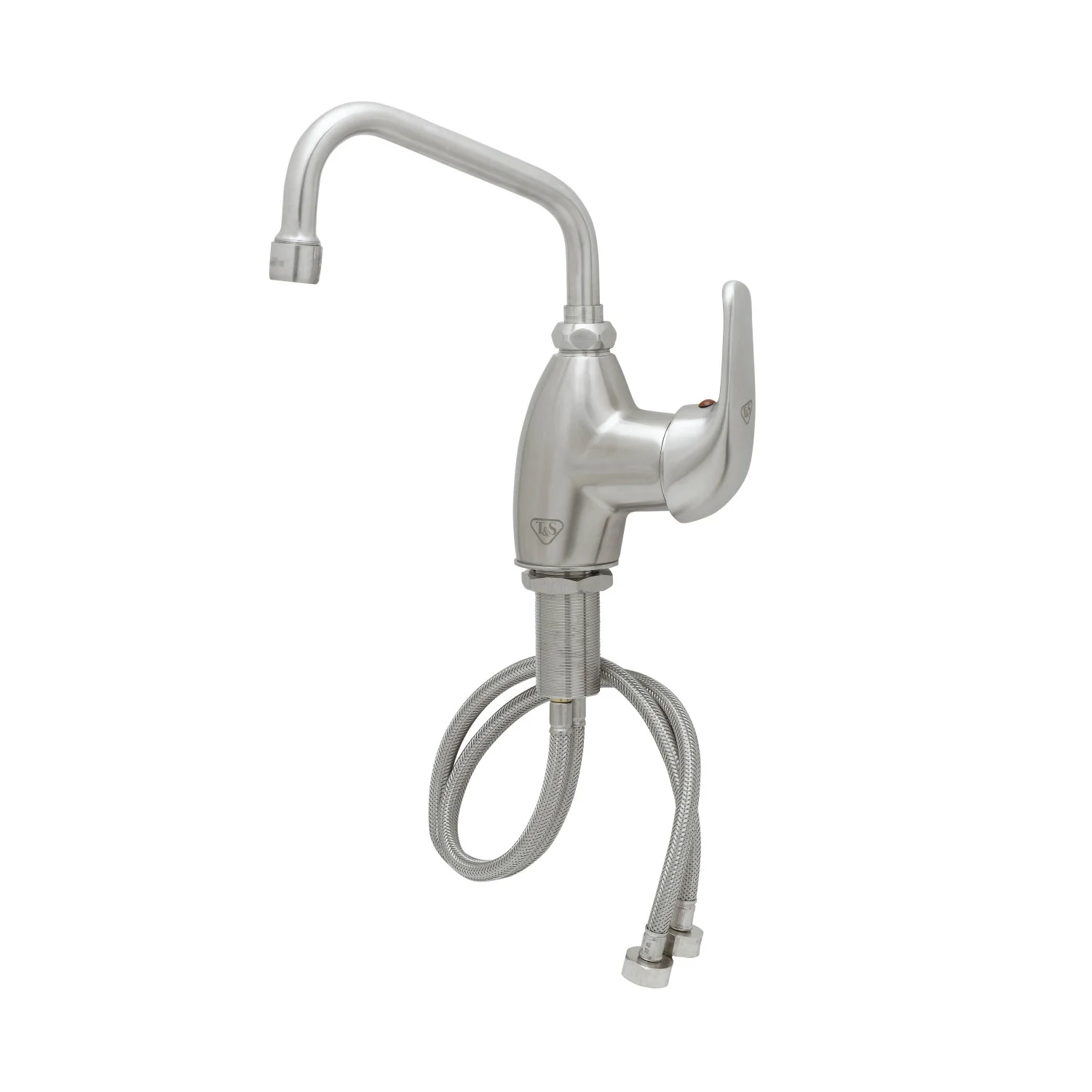 T&S Brass S-2785-S059X 6" Swing Nozzle Stainless Steel Single Lever Deck Mount Faucet