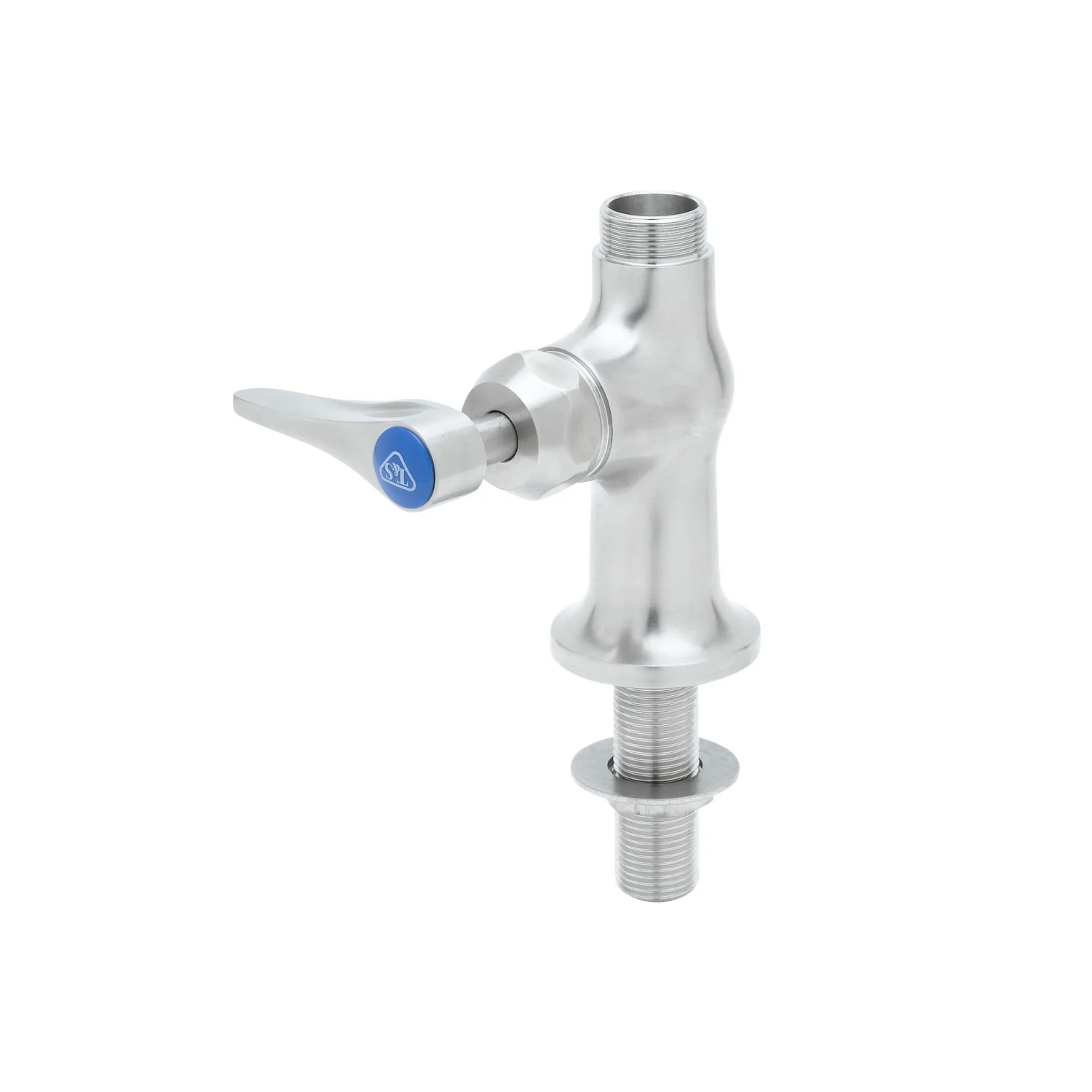 T&S Brass S-0205-CR-LN Single Temperature Deck Mount Stainless Steel Pantry Faucet Base - Cerama Cartridge