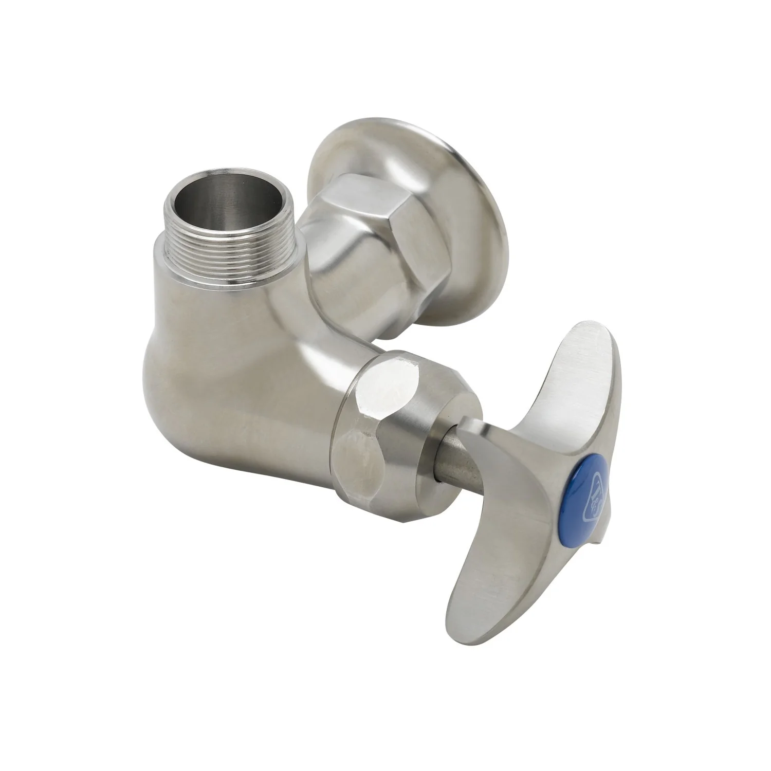 T&S Brass S-0210-CR-LN Single Temperature Wall Mount Stainless Steel Pantry Faucet Base - Cerama Cartridge