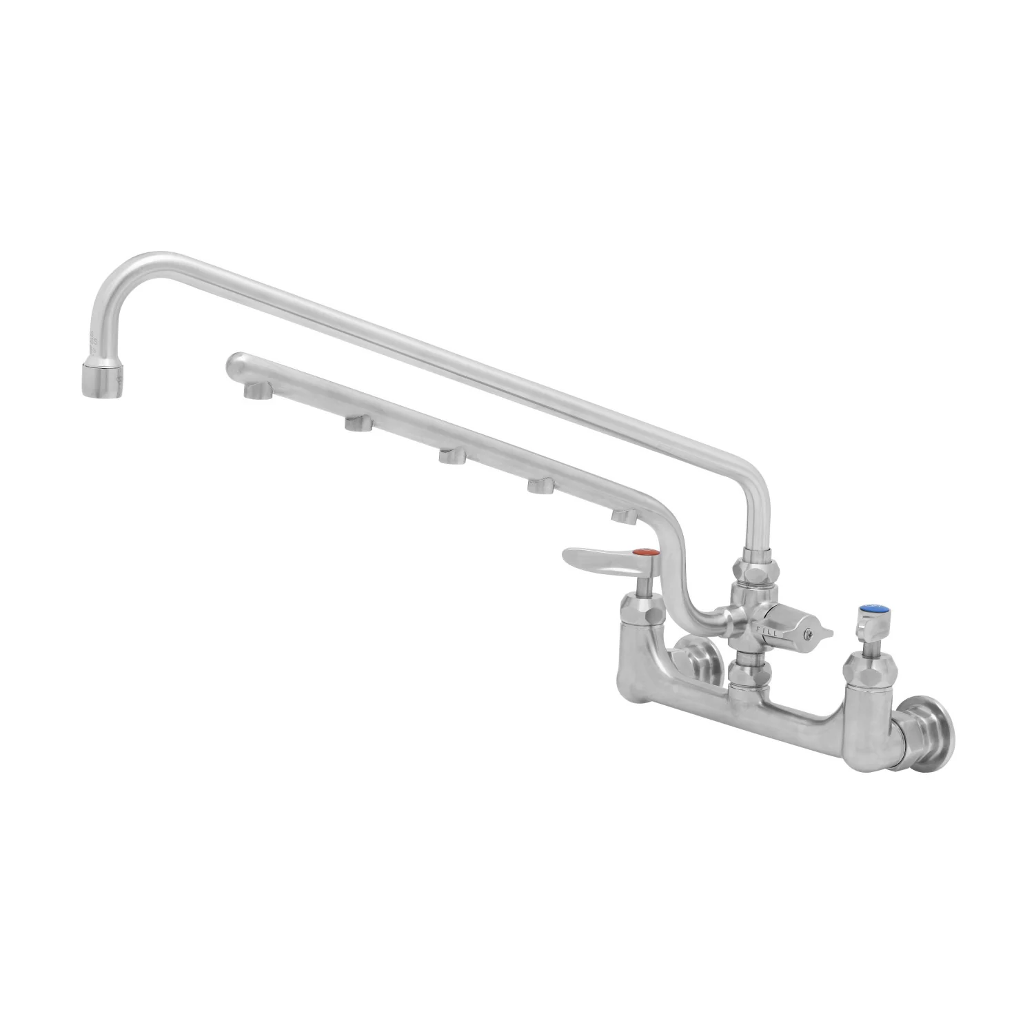 T&S Brass S-0230-U18-CR 18" Swing Nozzle Wall Mount UltraRinse Faucet - 16" Sprayer & Cerama Cartridges