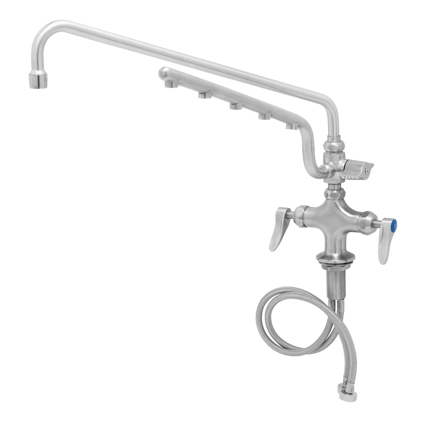 T&S Brass S-0200-U18-CR 18" Swing Nozzle Stainless Steel UltraRinse Mixing Faucet - Single Hole Deck Mount