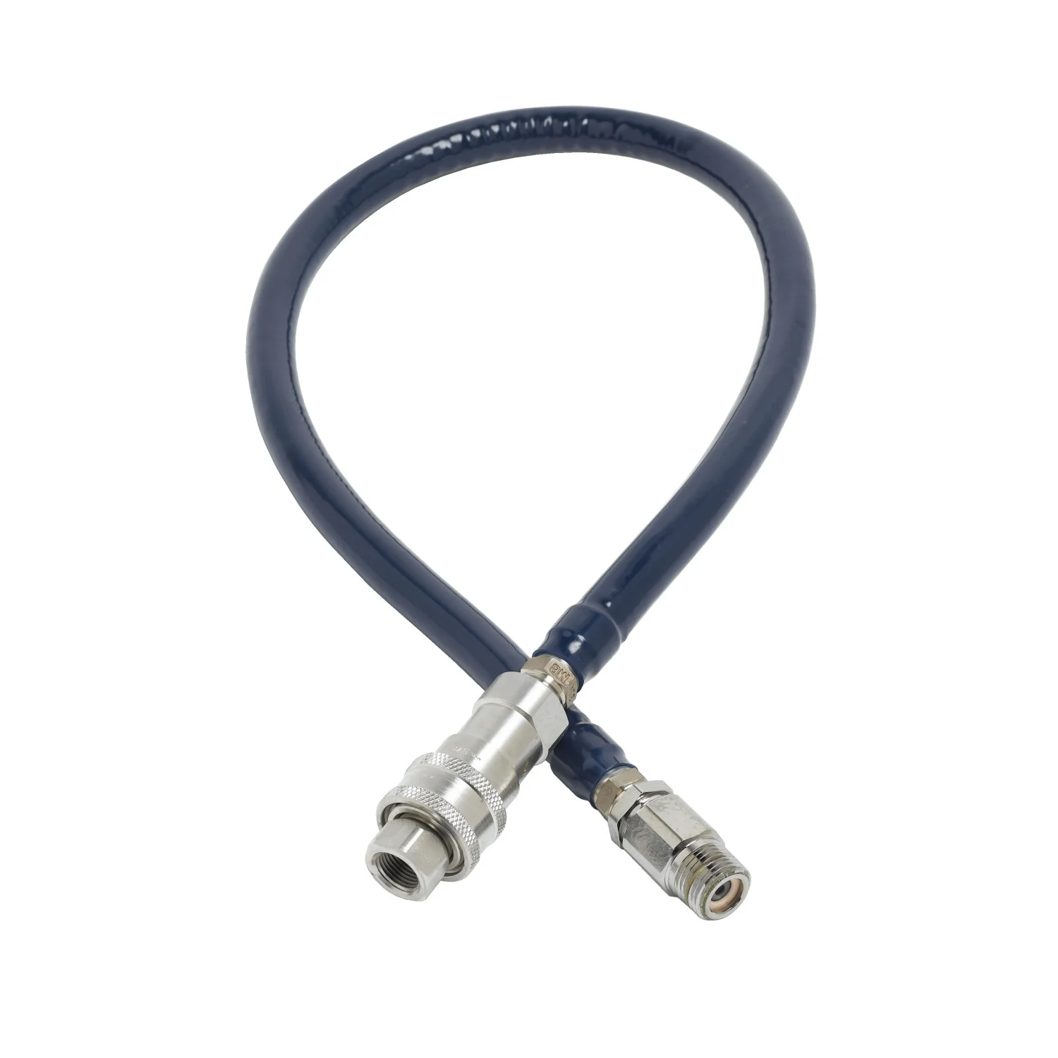 T&S Brass HW-4B-72VB 3/8" ID x 72" L Stainless Steel Water Hose - Quick Disconnect & Vacuum Breaker