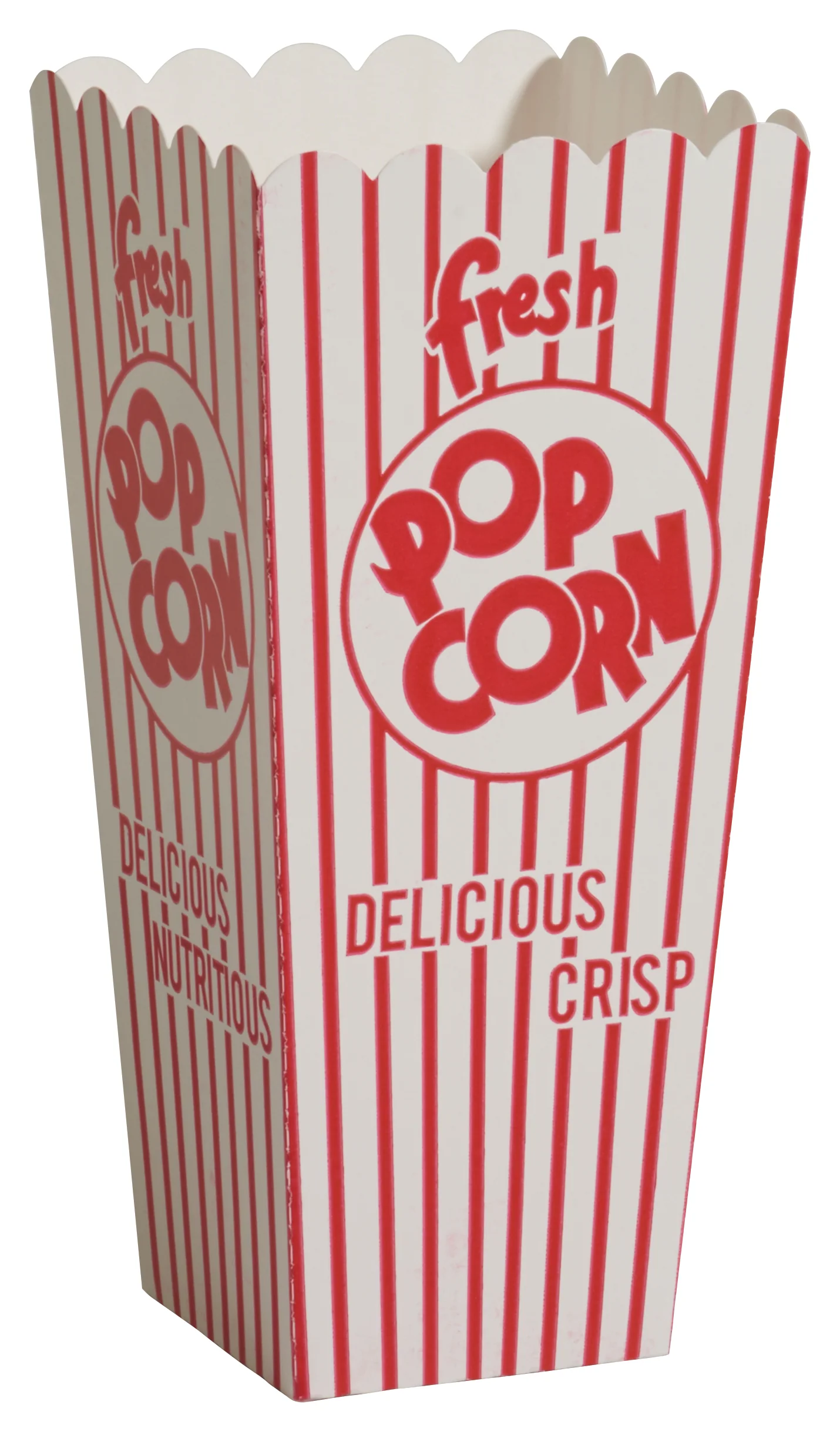 Winco 41047CS 1.25 Oz. Popcorn Scoop Box Red and White Striped Design