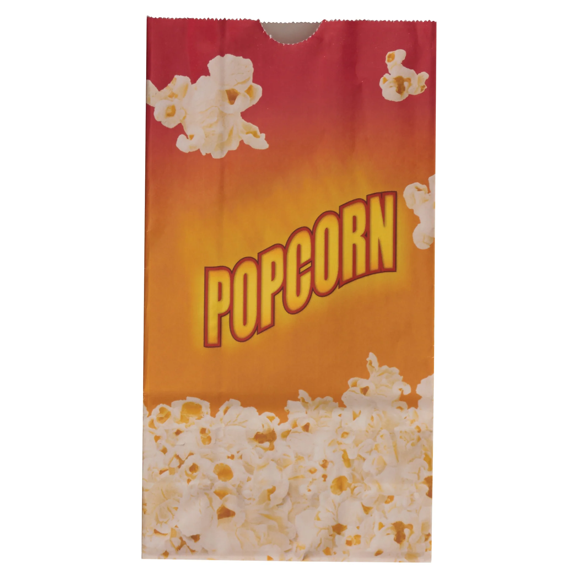 Winco 41246CS 46 Oz Coated Popcorn Butter Bags Orange 1000 Bags per Case