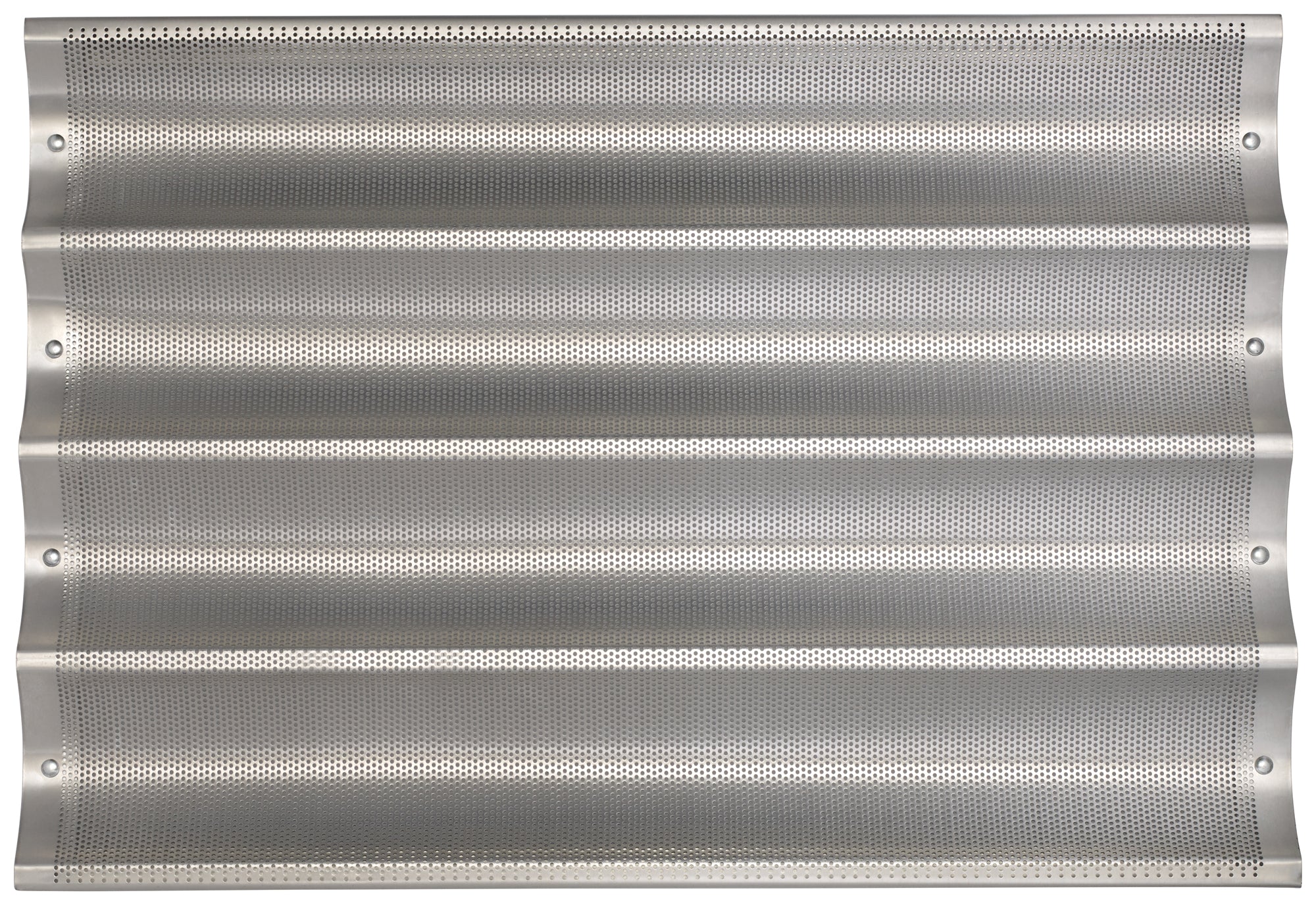 Winco ABPN-4 26 Inch 4 Slot Baguette Pan Perforated 16 Gauge Aluminum - Image 4
