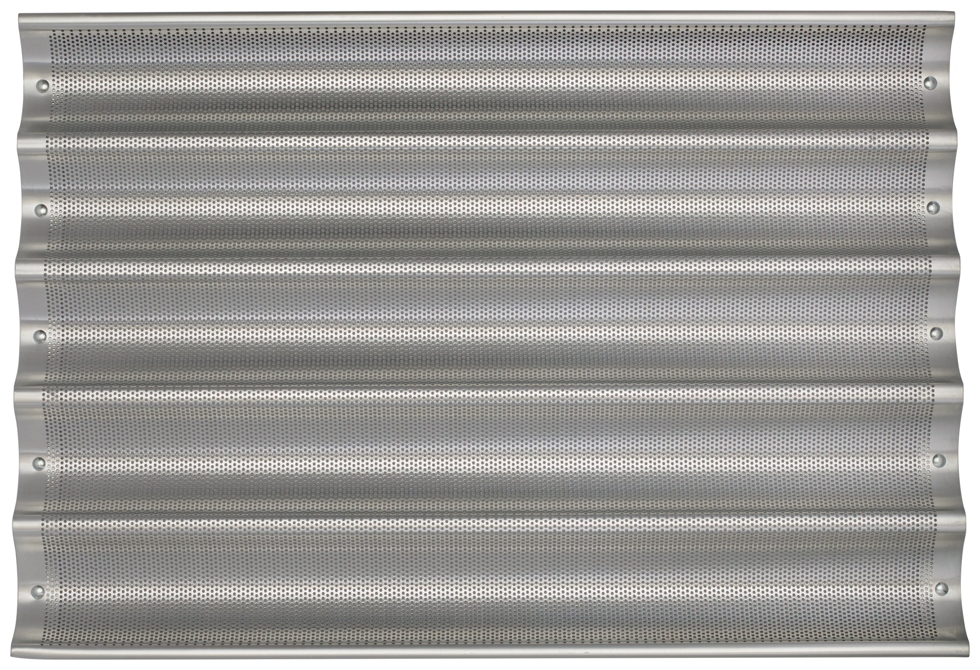 Winco ABPN-5 18 Inch Baguette Pan Perforated 16 Gauge Aluminum 5 Slots - Image 3