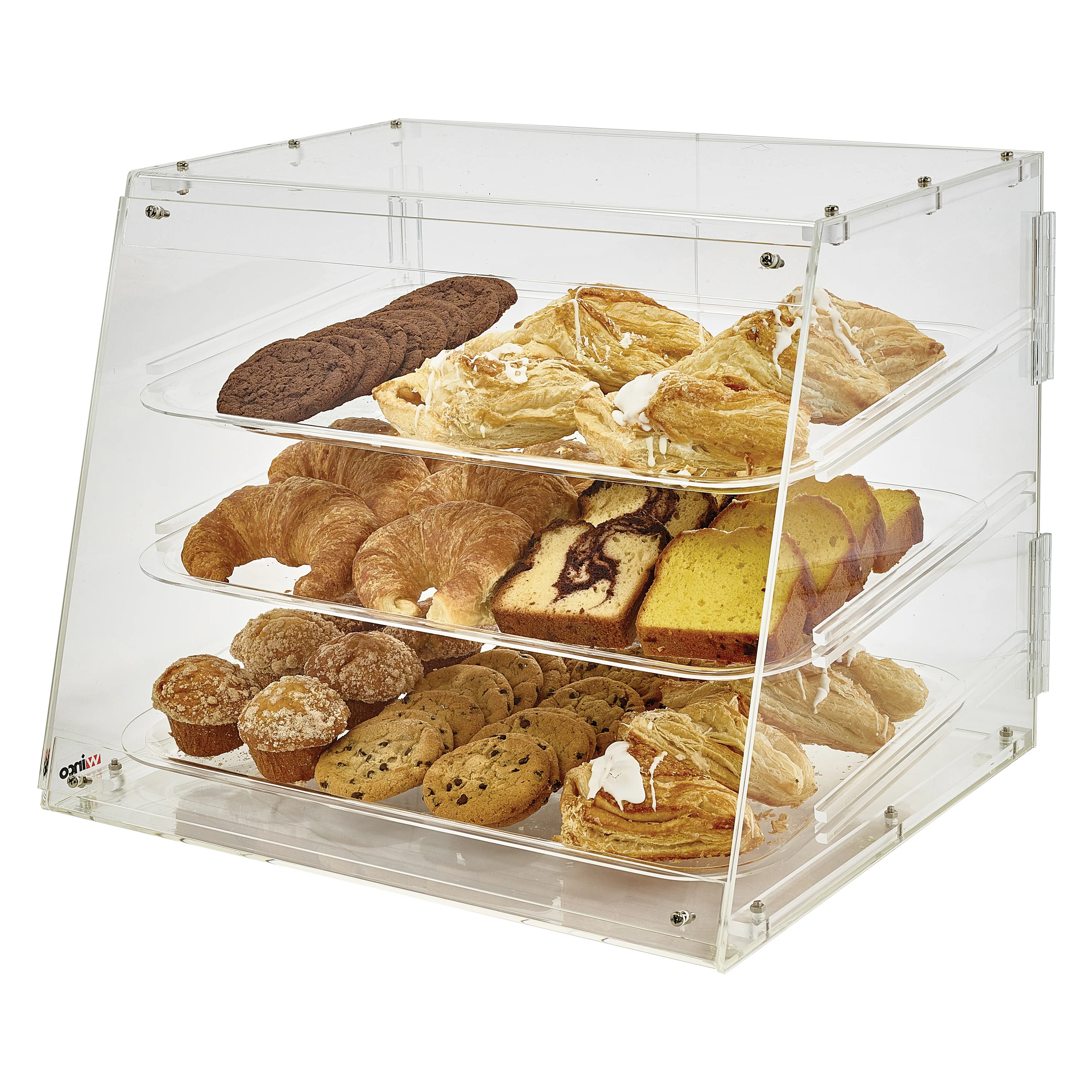 Winco ADC-3 21 Inch Countertop Display Case Acrylic with 3 Trays - Image 6