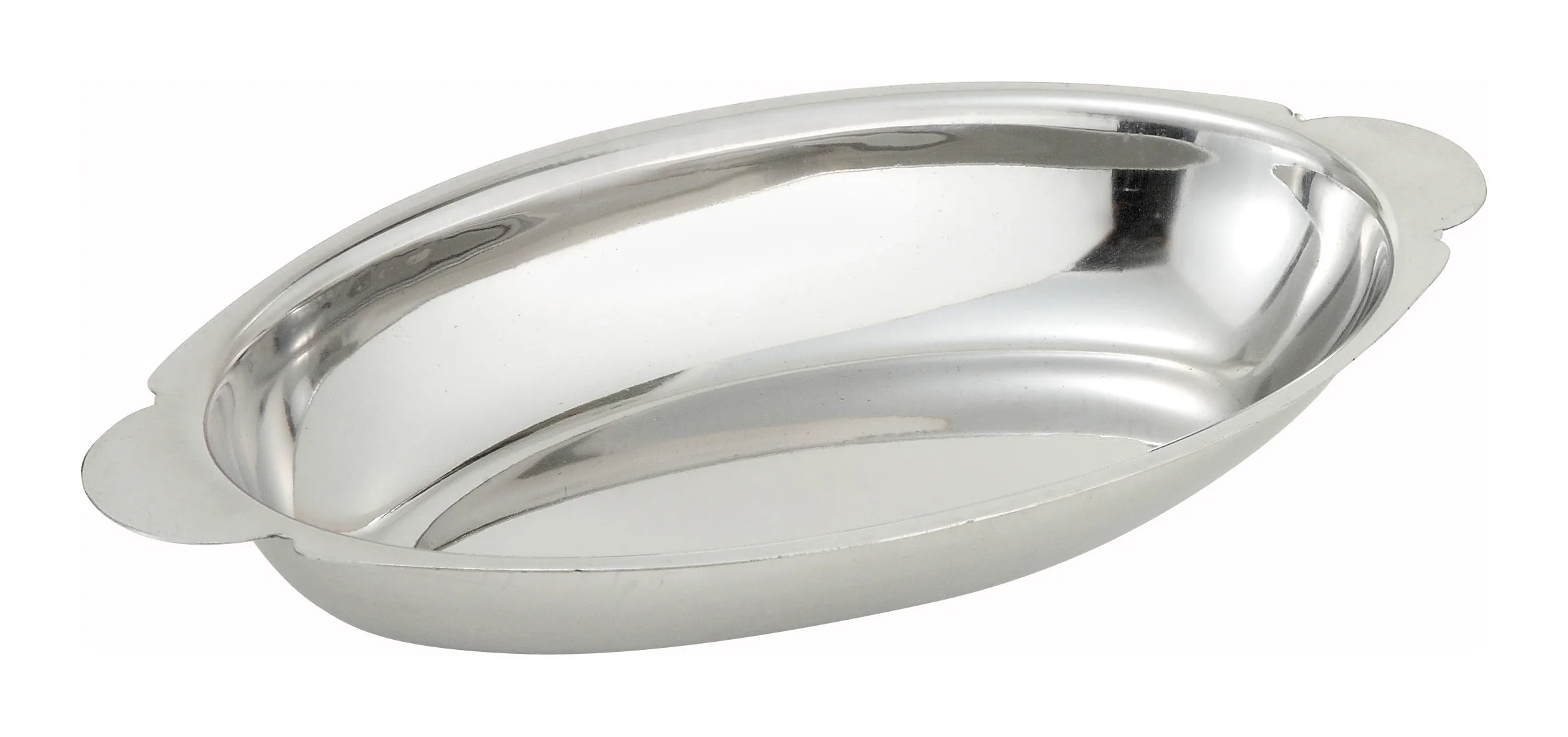 Winco ADO-8 8 Oz Oval Au Gratin Dish Stainless Steel with Durability - Image 2