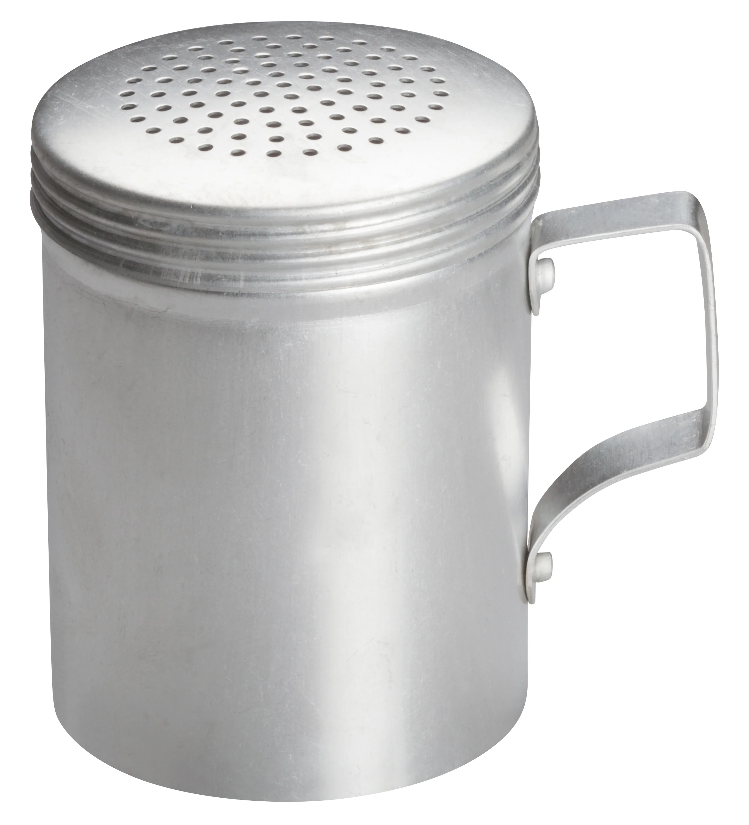 Winco ADRG-10 10 Oz Dredge with Handle Aluminum for Precise Dispensing