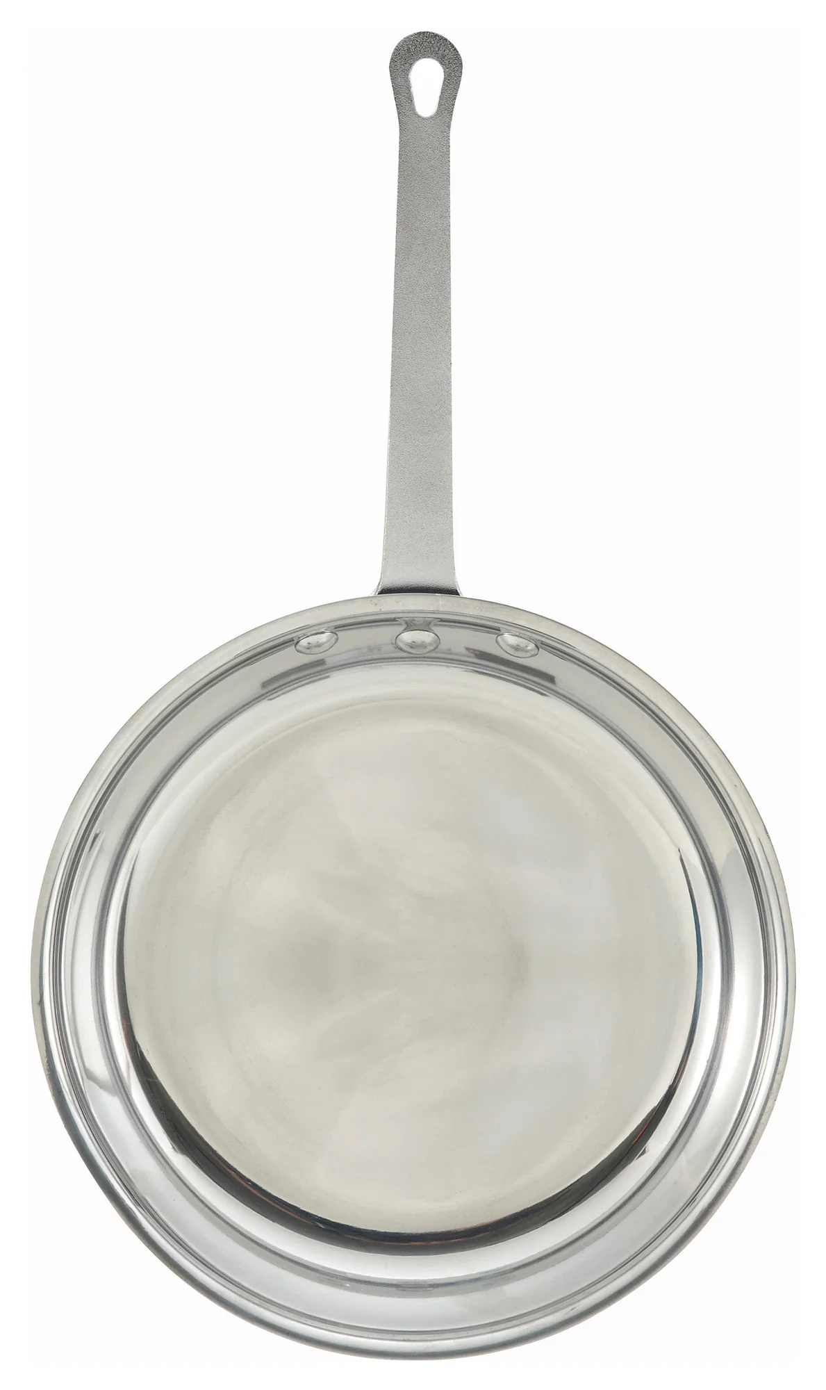 Winco AFP-10 10 Inch Fry Pan Without Lid Riveted Handle Mirror Finish Aluminum - Image 2