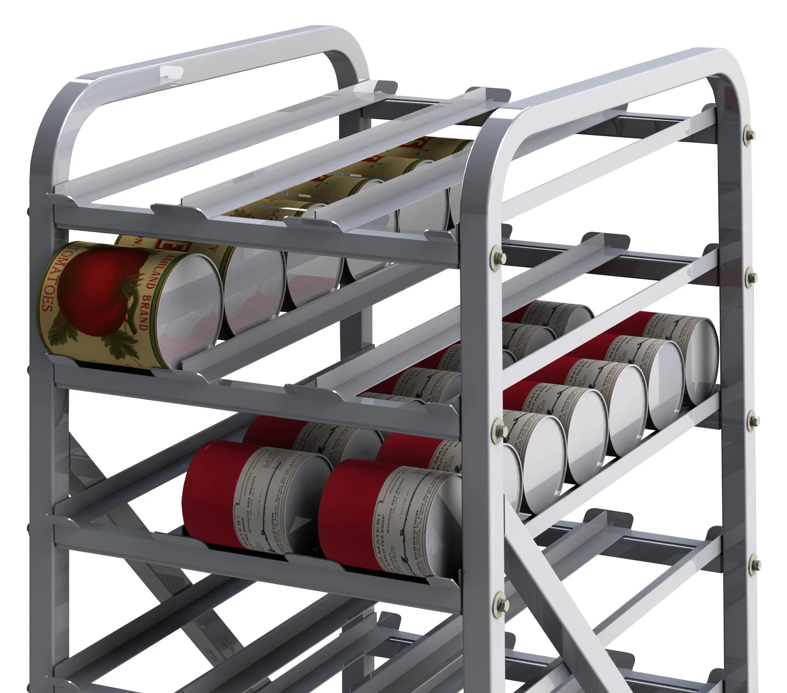 Winco ALCR-9 26 Inch 9-tier Can Storage Rack with Aluminum Frame - Image 3