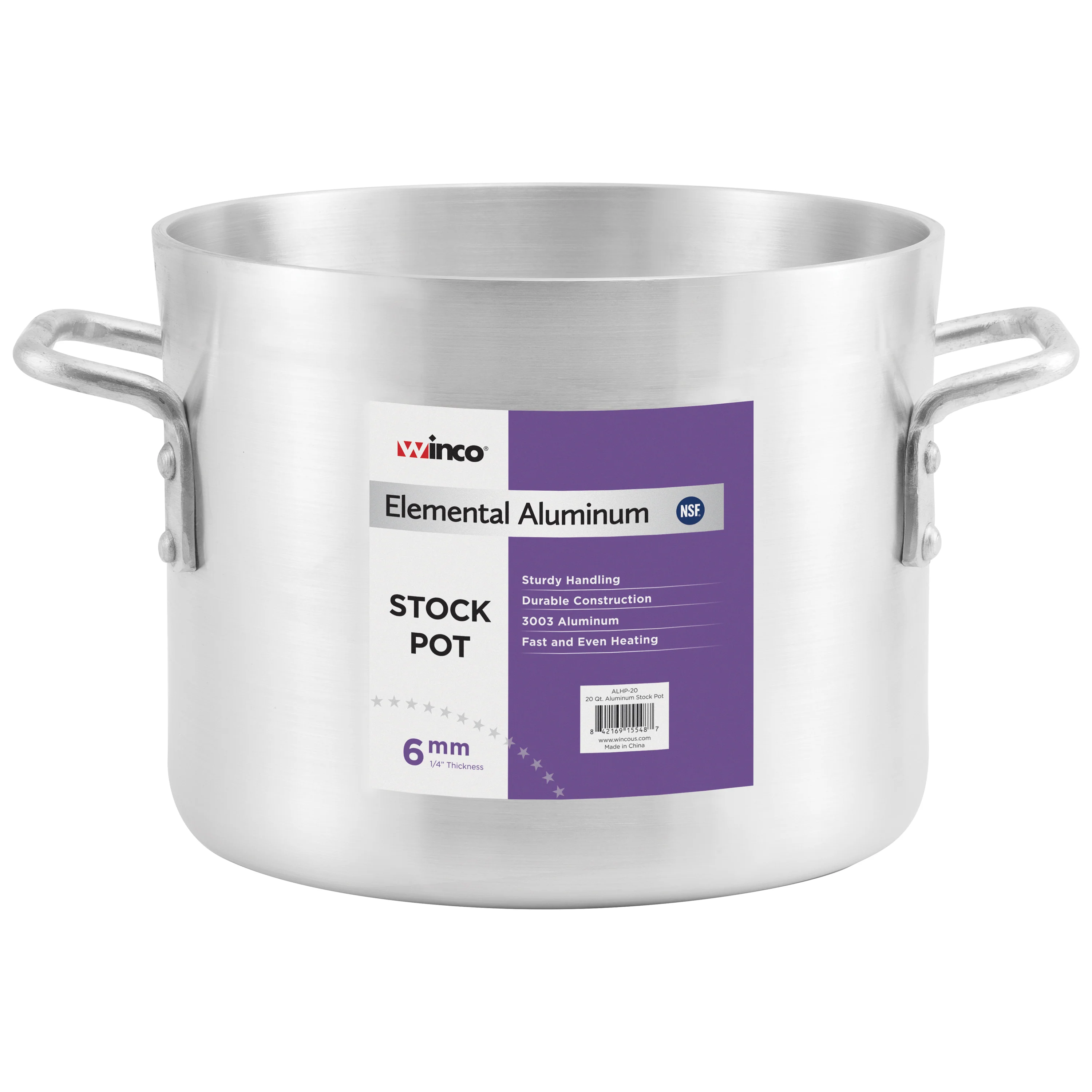 Winco ALHP-80 80 Quart Stock Pot 19-1/4 Inch with Aluminum Construction