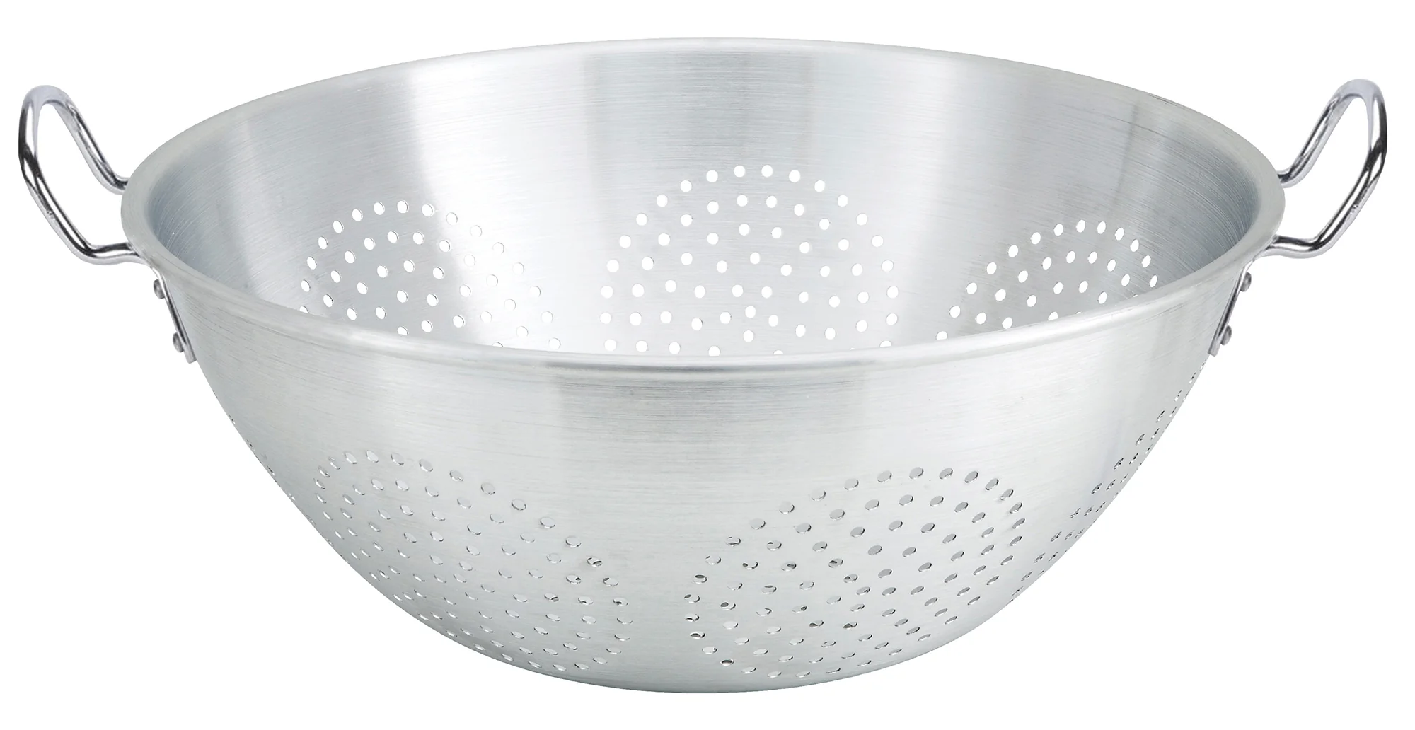 Winco ALO-16H 16 Qt Aluminum Colander with Handles 16-1/8 Inch Diameter - Image 2