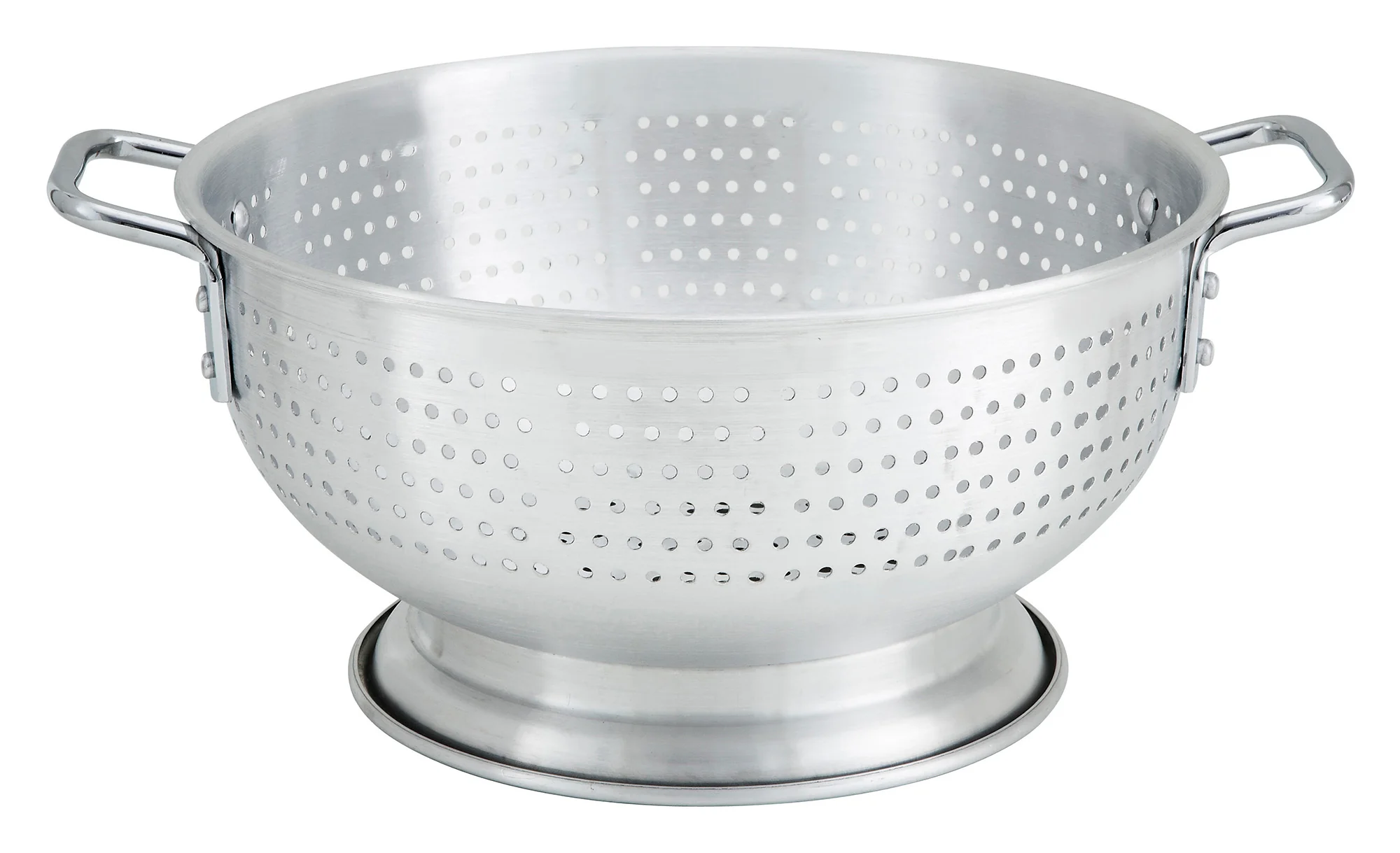 Winco ALO-8BH 8 Quarts Aluminum Colander with Base and Handles