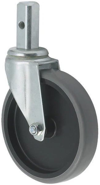 Winco ALRC-5R 5 Inch Diameter Rubber Stem Caster 500 lbs Capacity Swivel