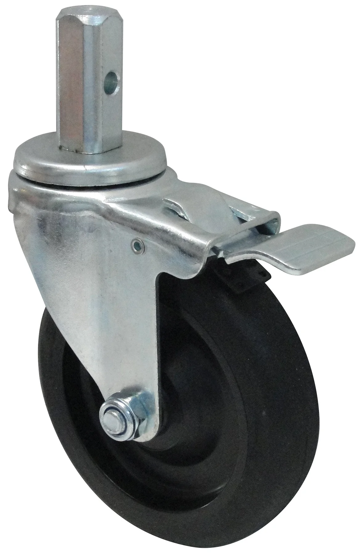 Winco ALRC-5STK 5 Inch Full Swivel Caster with Brake and Stem