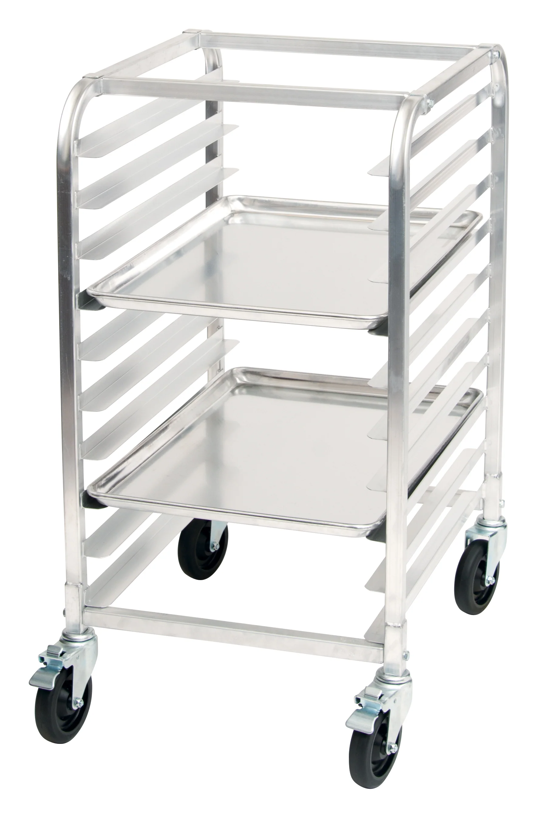 Winco ALRK-10BK 21 Inch Mobile Sheet Pan Rack Aluminum 400 lb Capacity with Rubber Casters - Image 2
