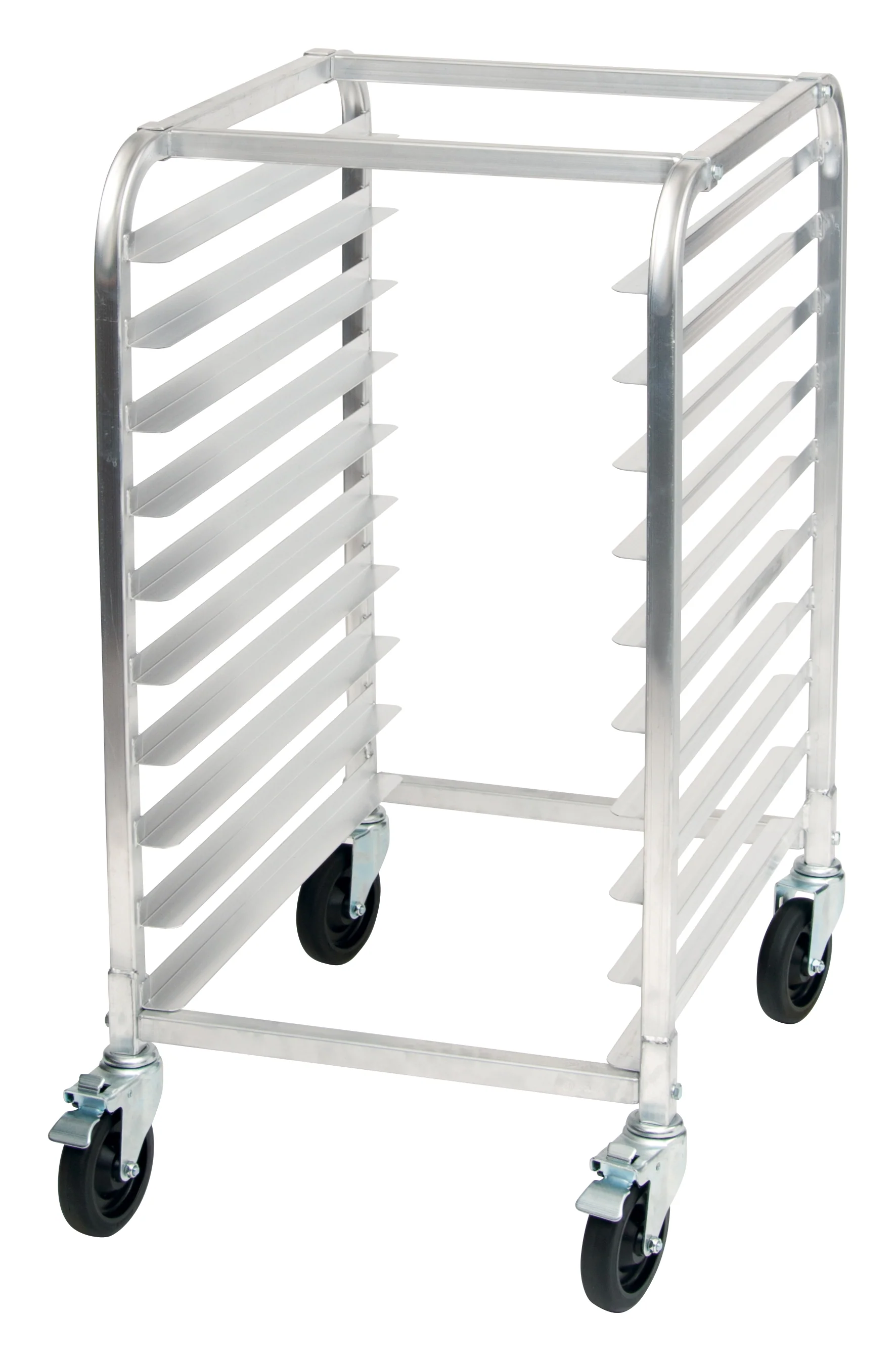 Winco ALRK-10BK 21 Inch Mobile Sheet Pan Rack Aluminum 400 lb Capacity with Rubber Casters - Image 3