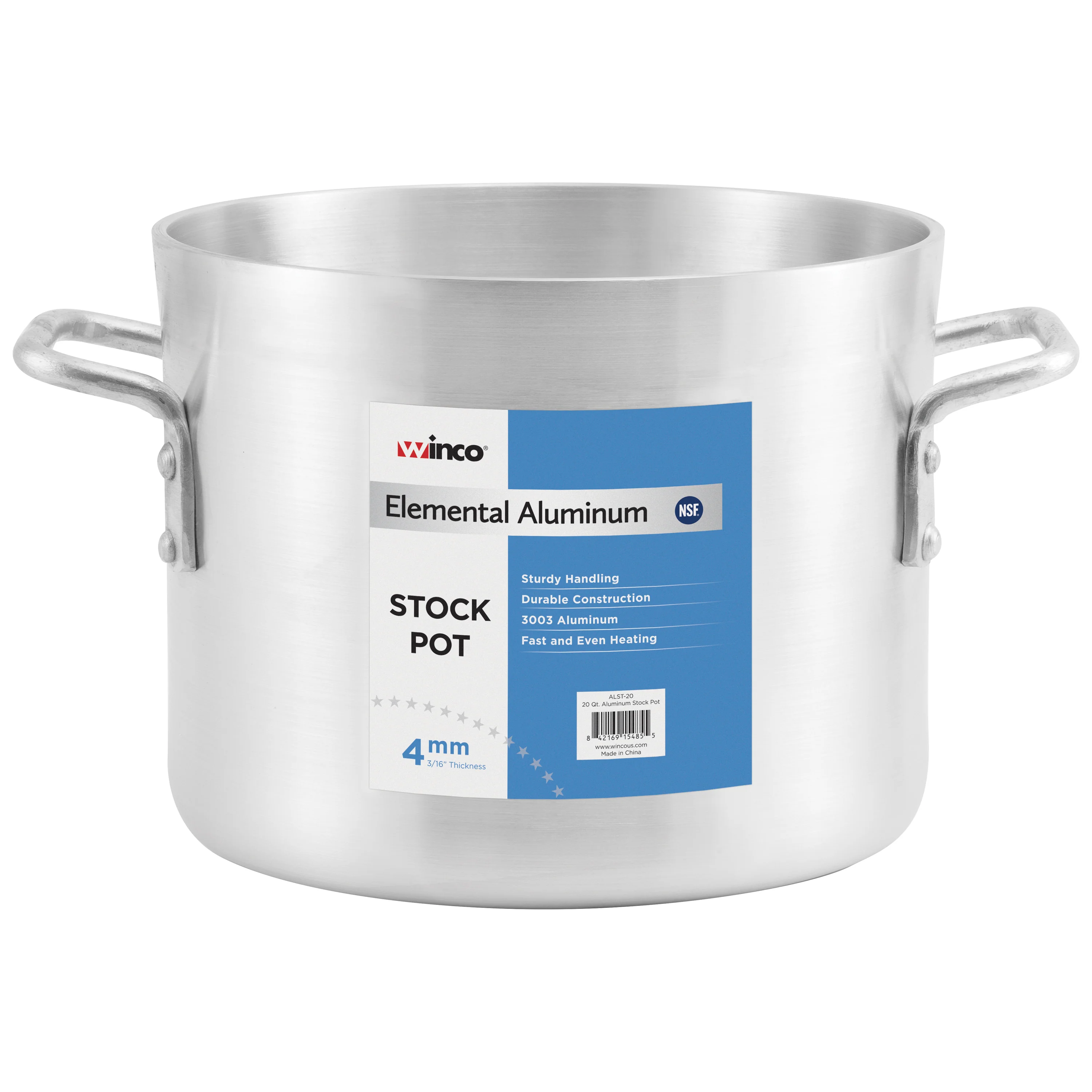 Winco ALST-80 80 Quart Stock Pot 4mm 3003 Aluminum NSF Certified - Image 2