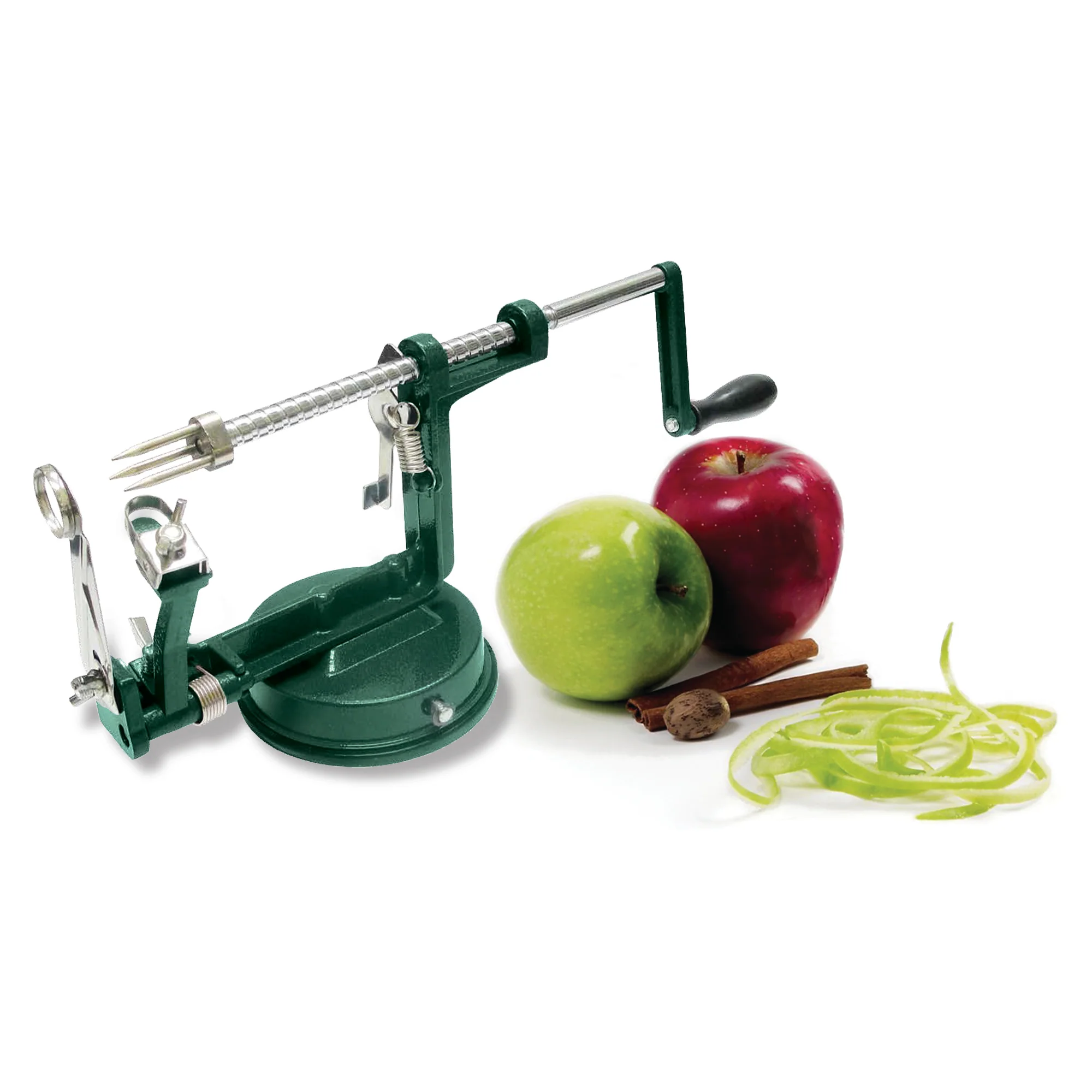 Winco AP-12 10 Inch Manual Apple Peeler Vacuum Base Cast Aluminum Body - Image 2