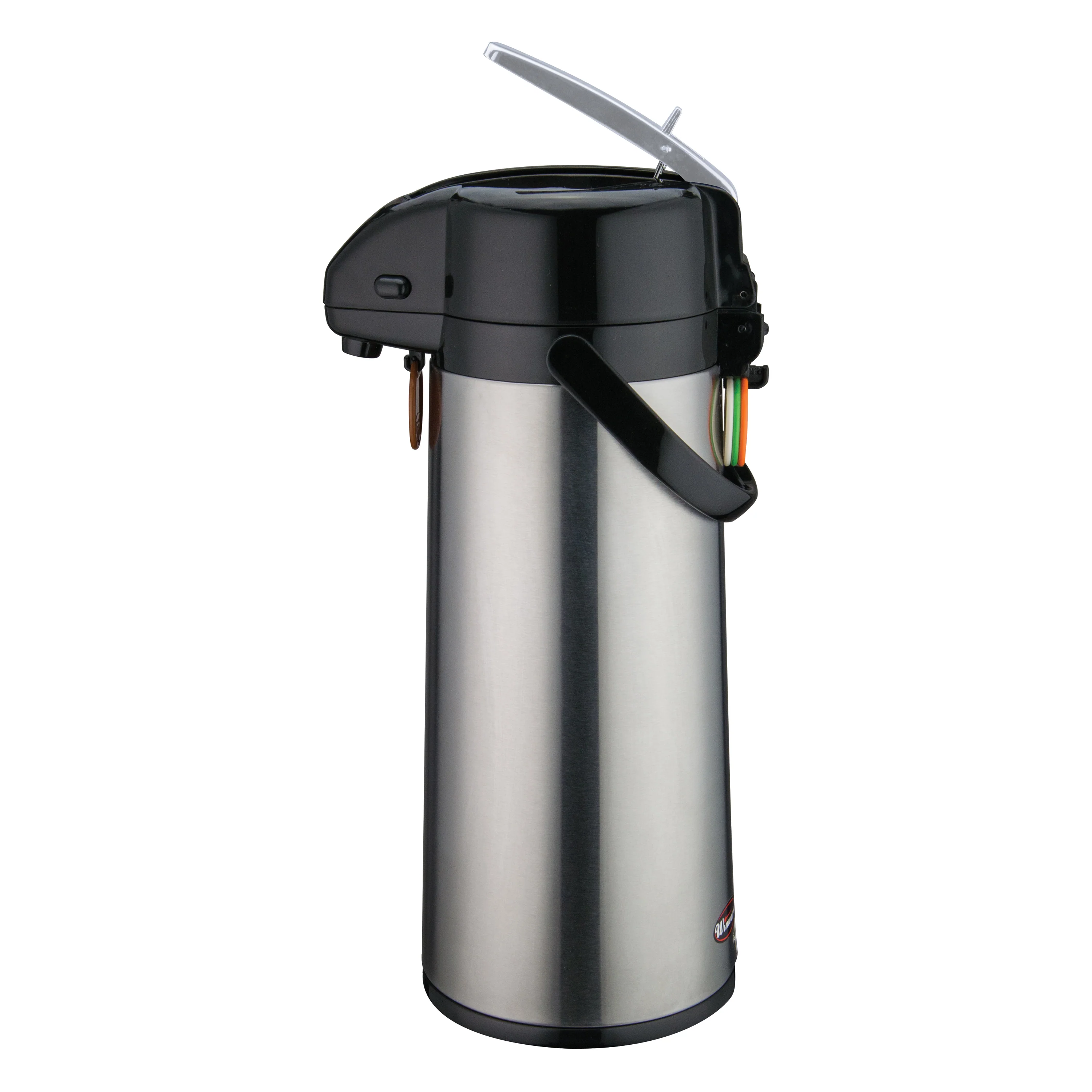 Winco 2.5 Liter Stainless Steel Airpot - Lever-Top with Glass Liner - Image 3