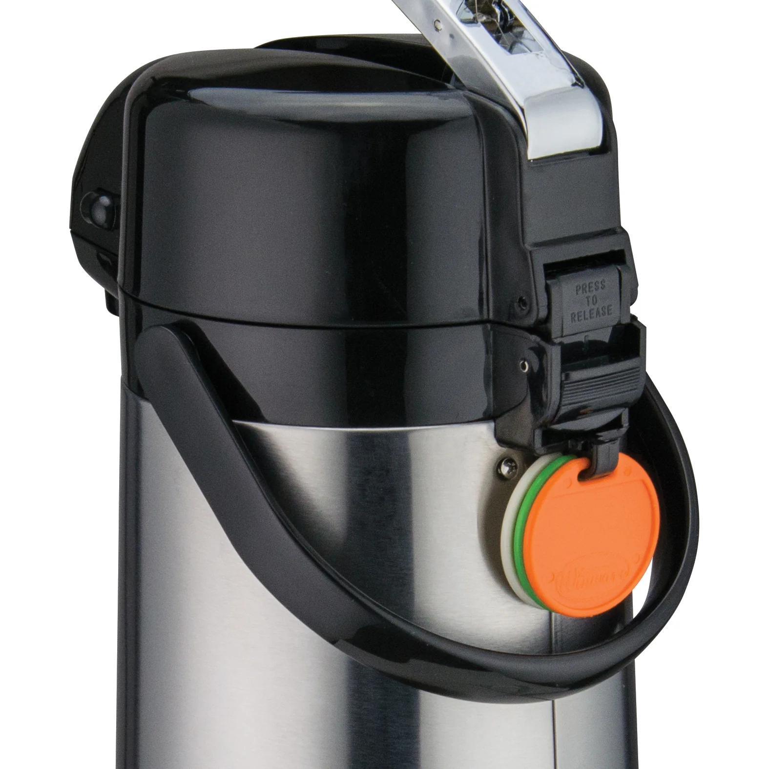 Winco 2.5 Liter Stainless Steel Airpot - Lever-Top with Glass Liner - Image 5