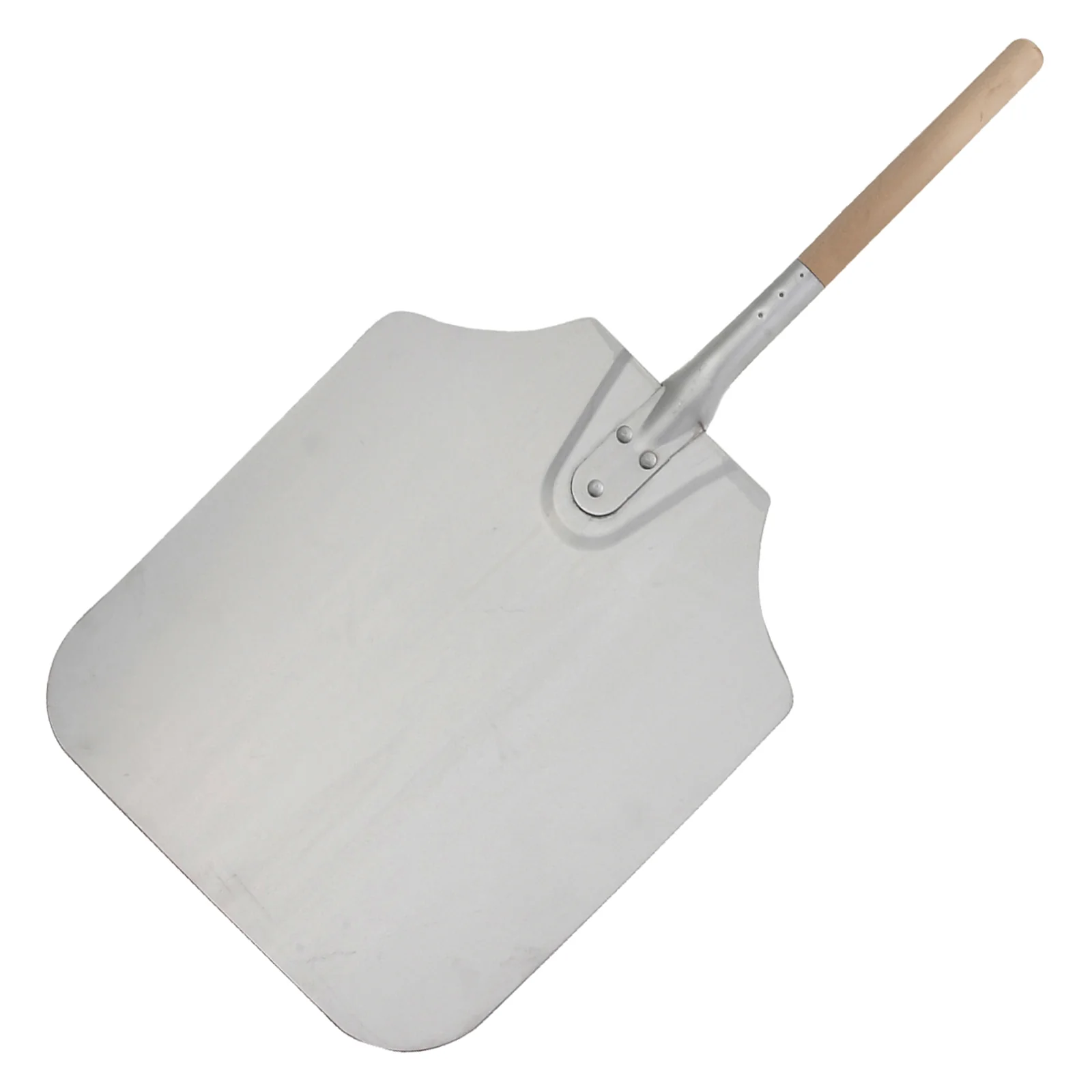 Winco APP-10M 14 Inch Aluminum Blade Pizza Peel with Wood Handle - Image 2