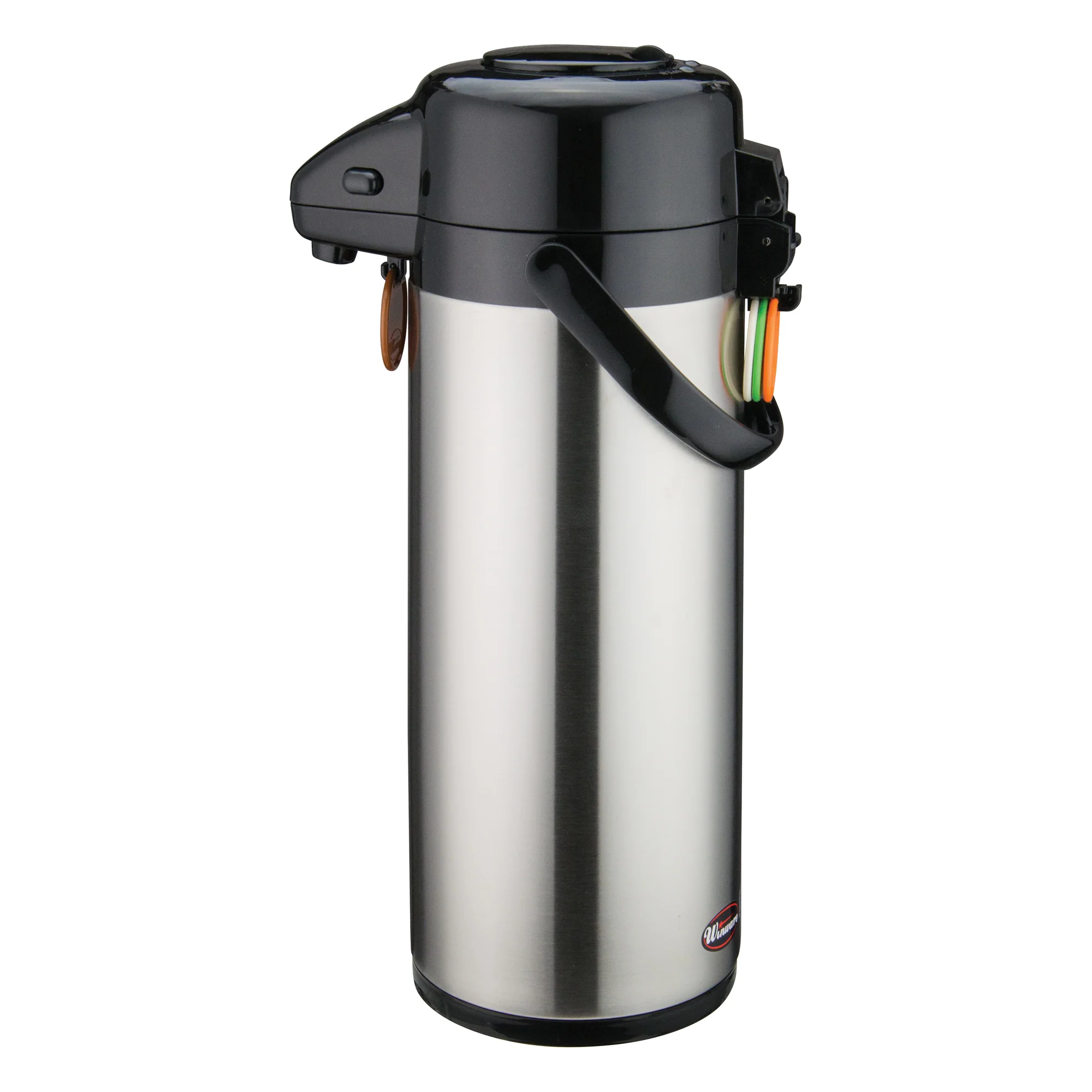 Winco 3.0 Liter Stainless Steel Airpot - Push-Button with Identification Tags