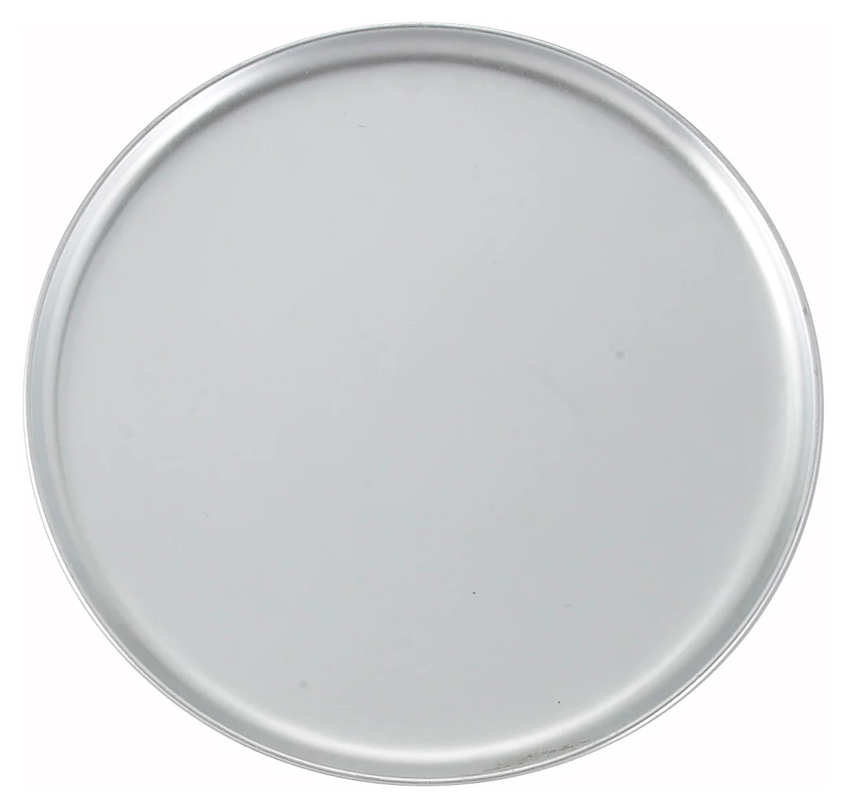 Winco APZC-12 12 Inch Round Coupe Pizza Pan Aluminum with Polished Finish