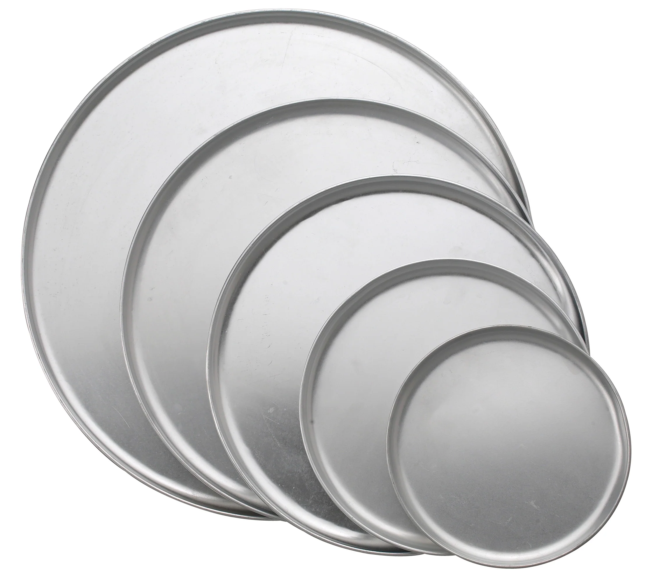 Winco APZC-15 15 Inch Diameter Round Coupe Aluminum Pizza Pan - Image 2