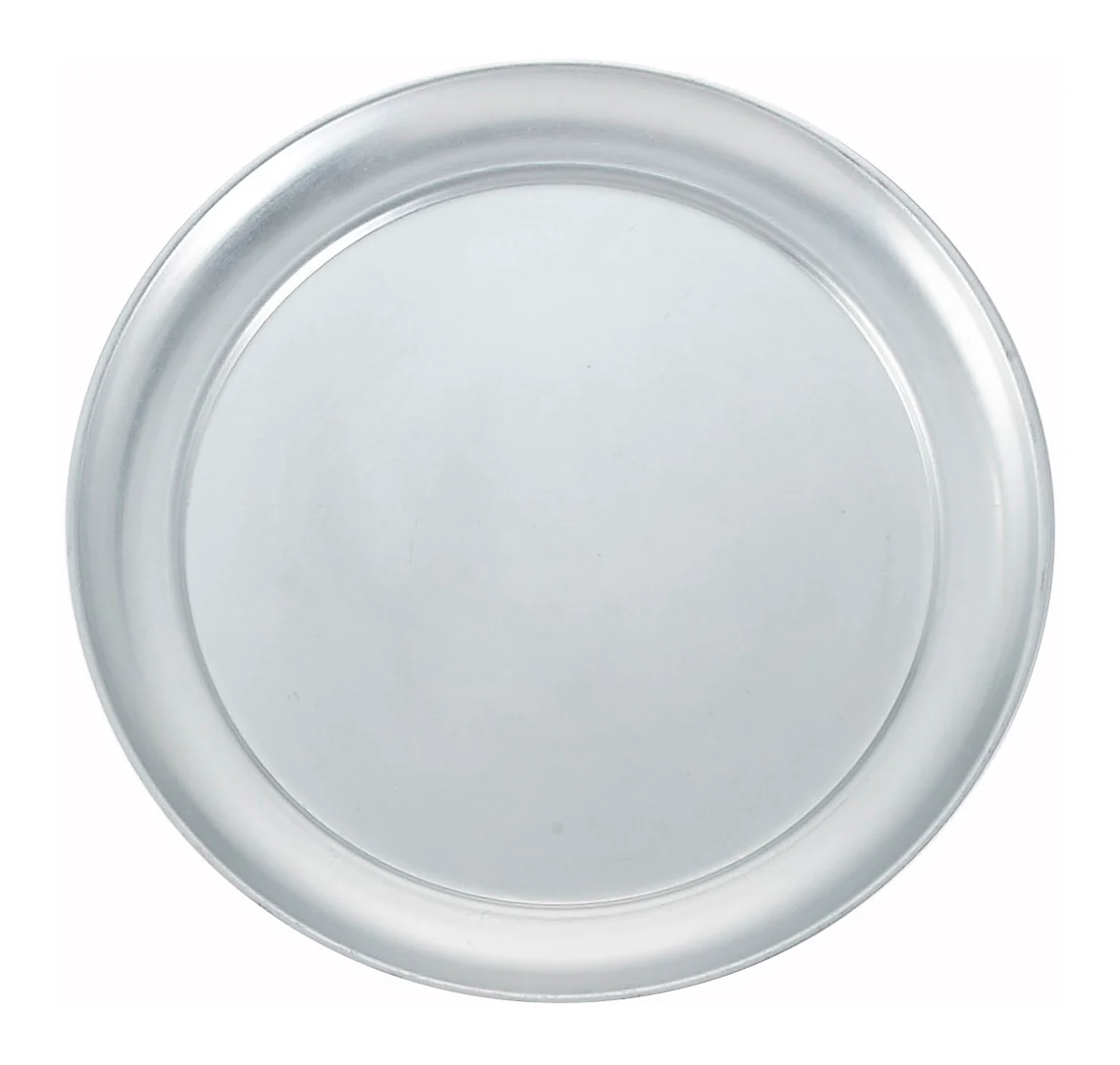 Winco APZT-12 12 Inch Diameter Pizza Pan Round Wide Rim Aluminum