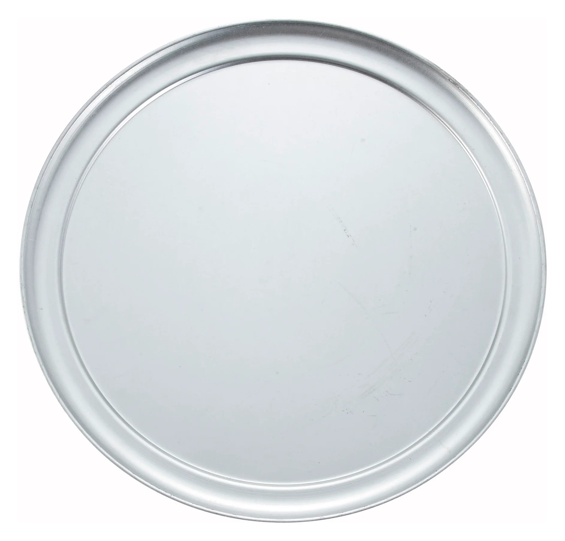 Winco APZT-14 14 Inch Diameter Round Pizza Pan Aluminum with Wide Rim - Image 4